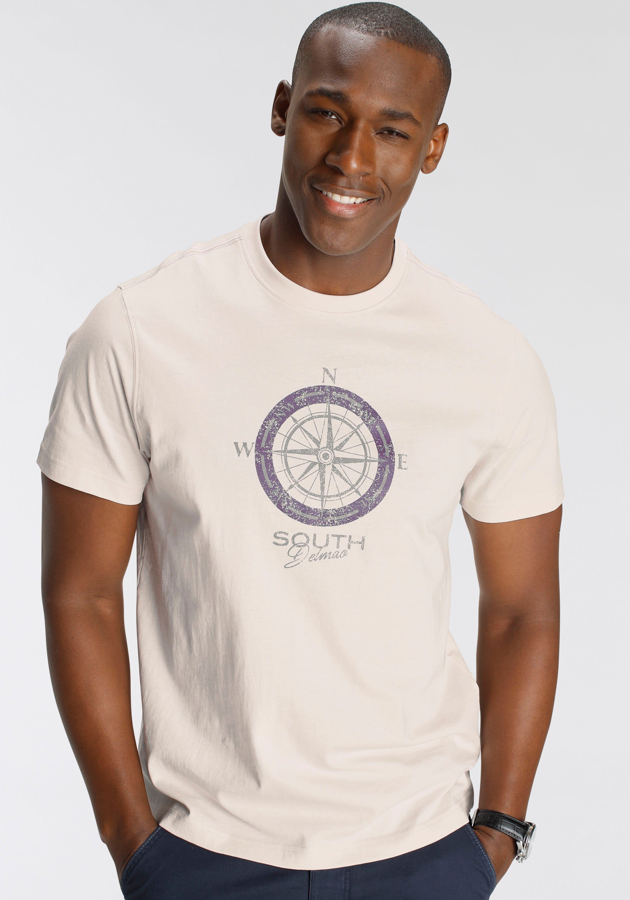 DELMAO T-shirt Korte mouw, bedrukt, ronde hals, van katoen