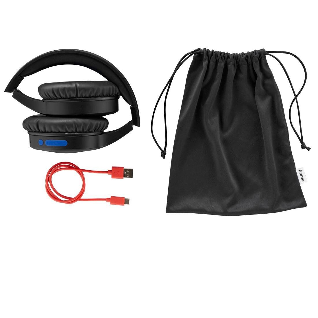 Hama Bluetooth-hoofdtelefoon Bluetooth®-koptelefoon draadloos, zwart, over-ear, ingebouwd microfoon