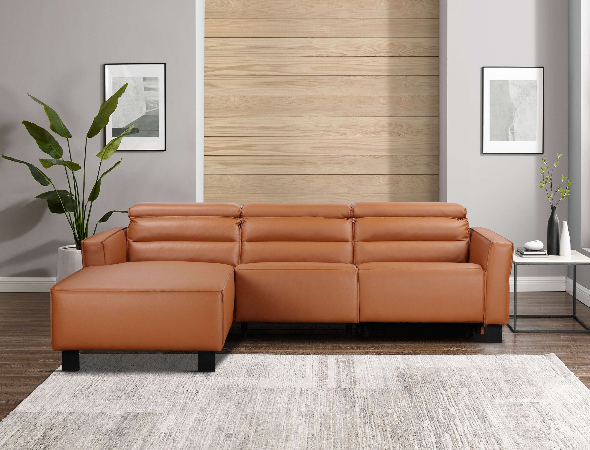 Places of Style Hoekbank Carpari, L-vorm, 263 cm, handmatige of elektrische relaxfunctie