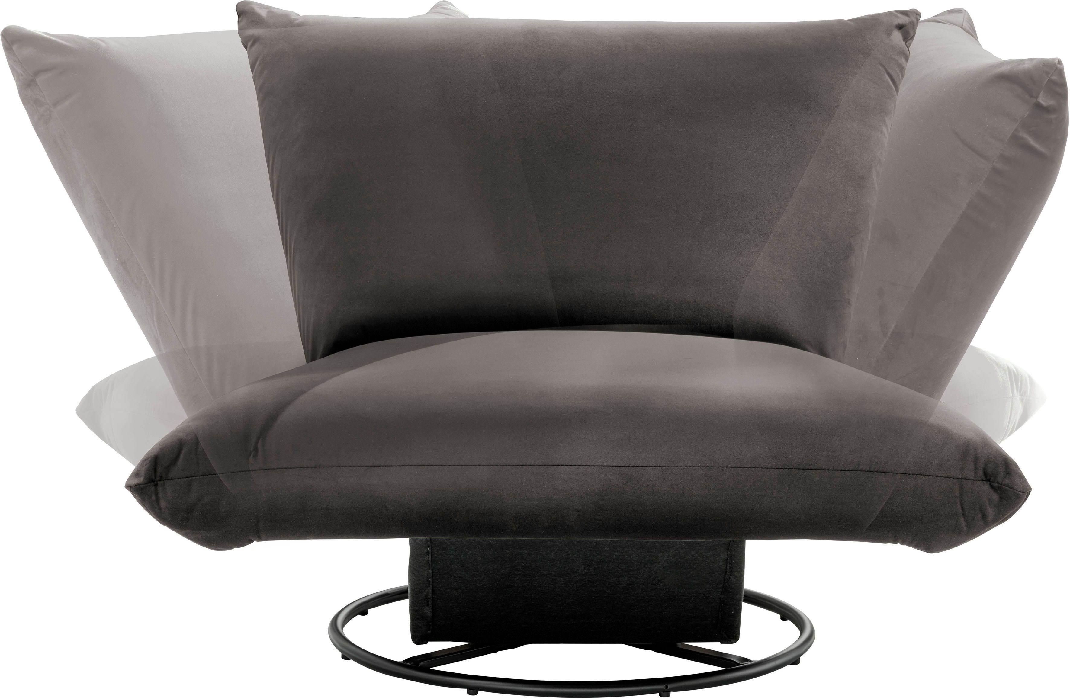 INOSIGN Draaibare fauteuil Cremona 360° draaibaar met metalen voet
