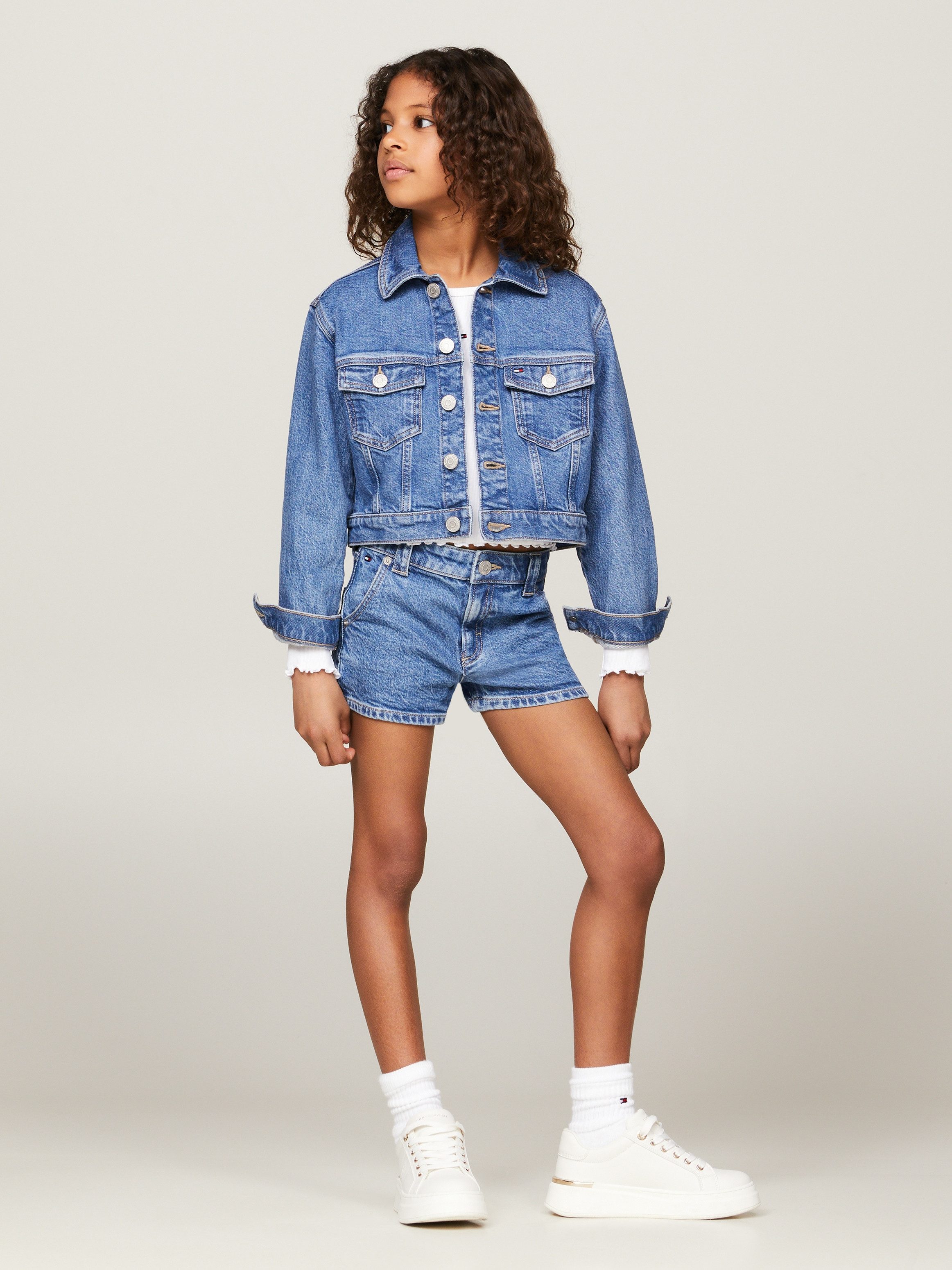 Tommy Hilfiger Jeansjack DENIM TRUCKER JACKET COMFORT Kinderen tot 16 jaar met logostiksel