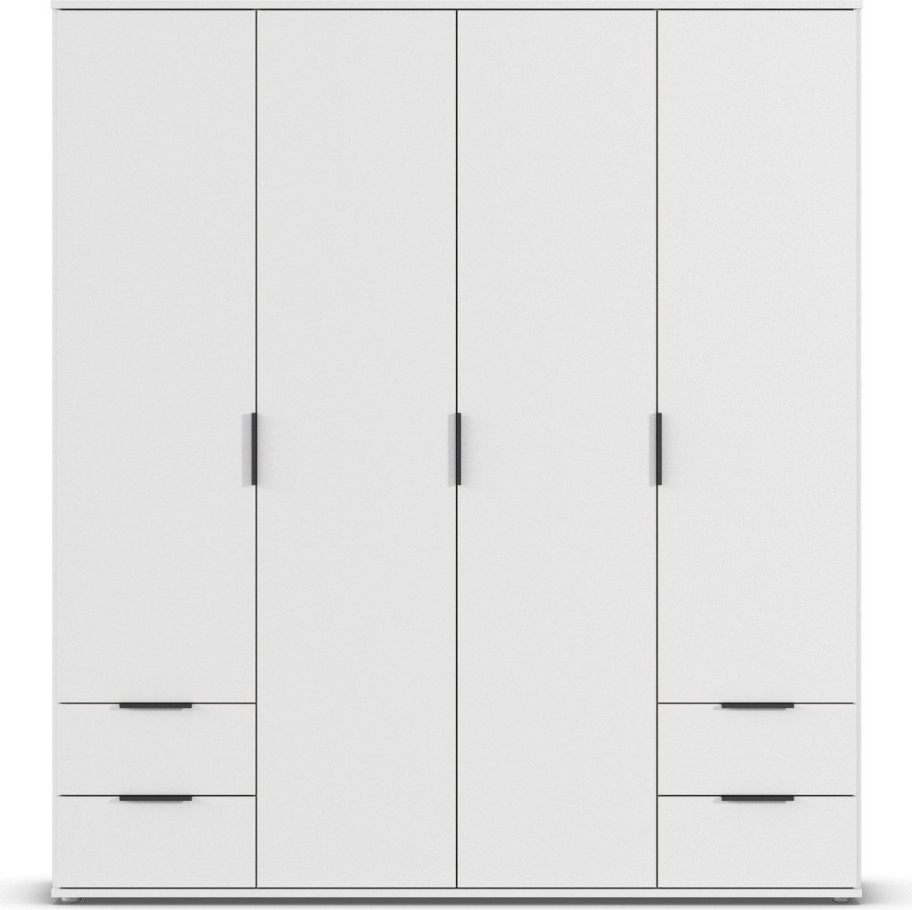 rauch Draaideurkast Kledingkast Kast Garderobe Wasmand ESSEA 4-deurs Breedte 168 cm met 4 lades en moderne grepen MADE IN GERMANY