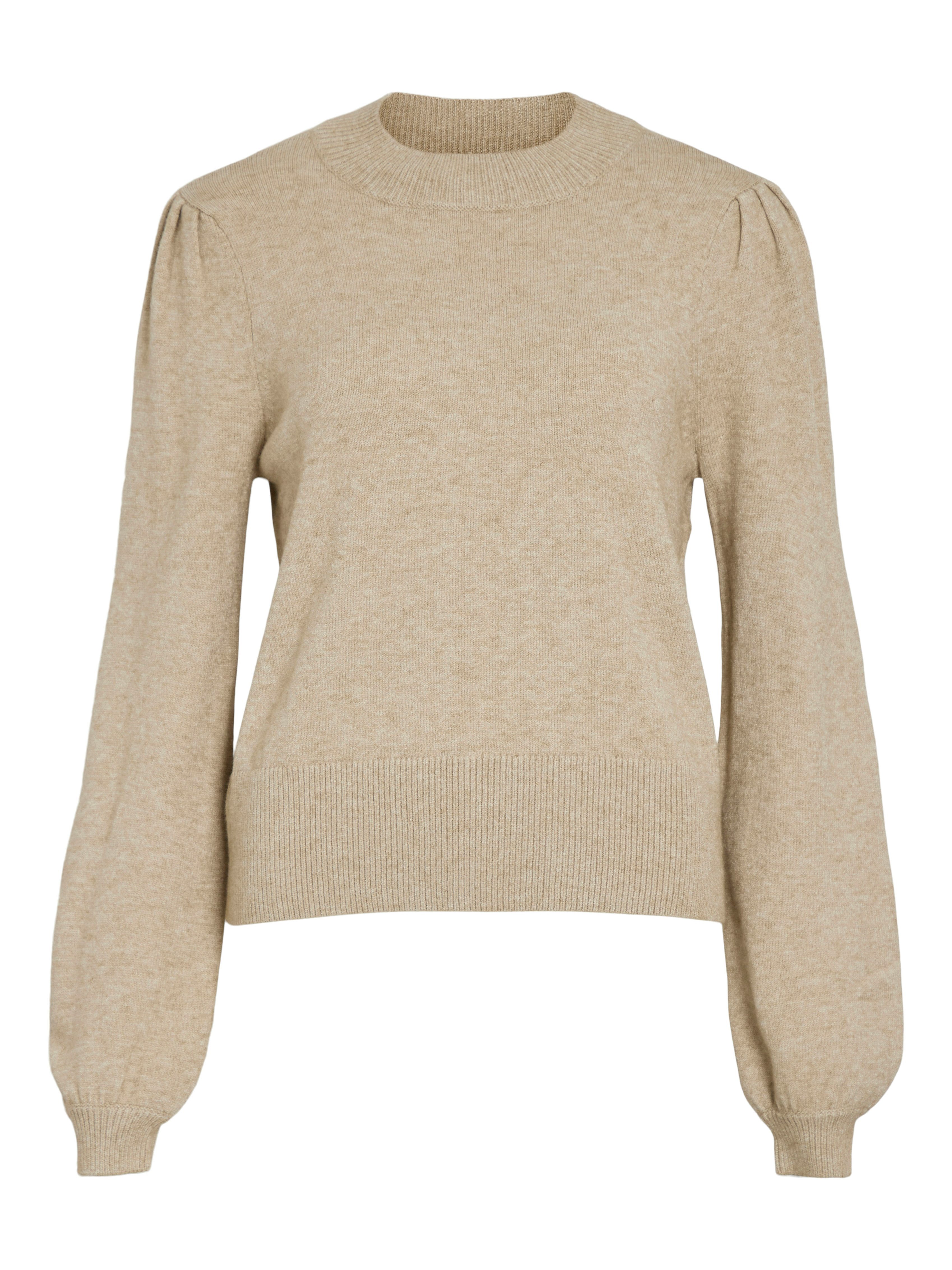 Vila Trui met ronde hals VIRIL TURTLE-NK BALLOON L/S TOP - NOOS