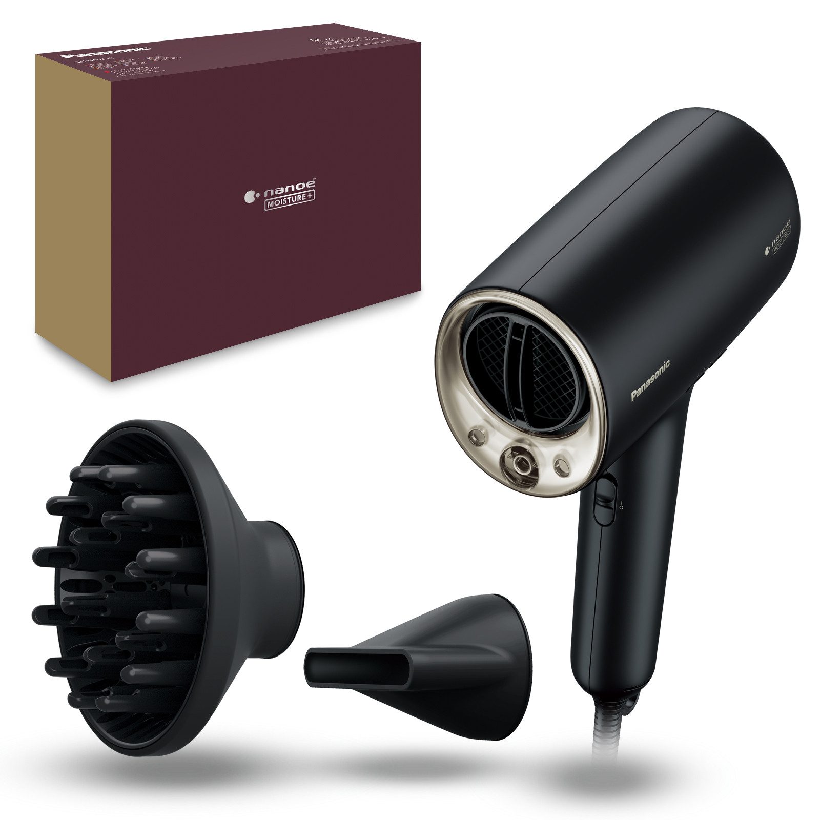 Panasonic Haardroger EH-NA0J-N825 nanoe moisture+ en mineraal haardroger, veelzijdige modi, compact