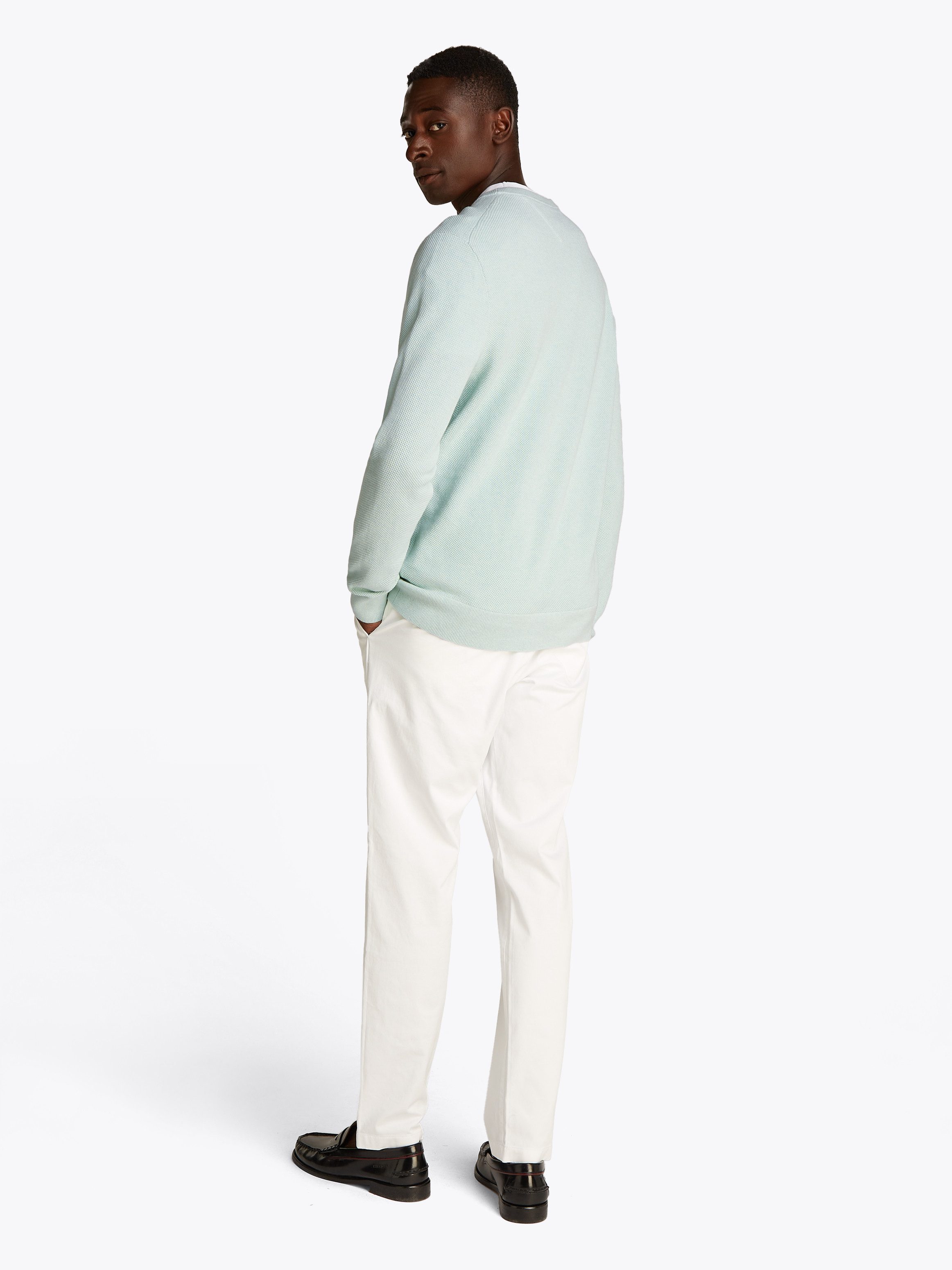 Tommy Hilfiger Trui met ronde hals ESSENTIAL STRUCTURE CREW NECK met structuur en label