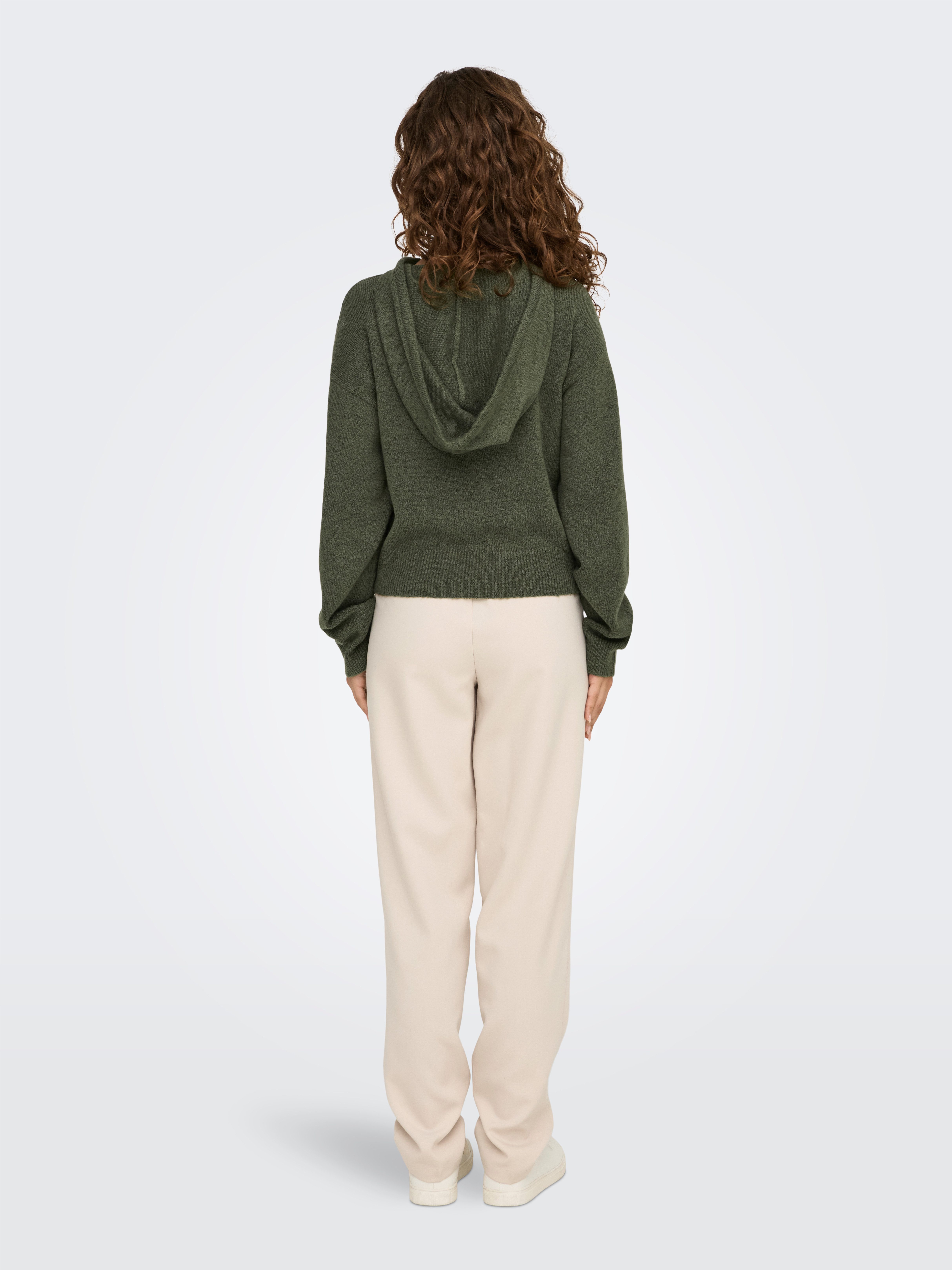 JDY Capuchontrui RUE LIFE L S SHORT HOOD PUL KNT NOOS
