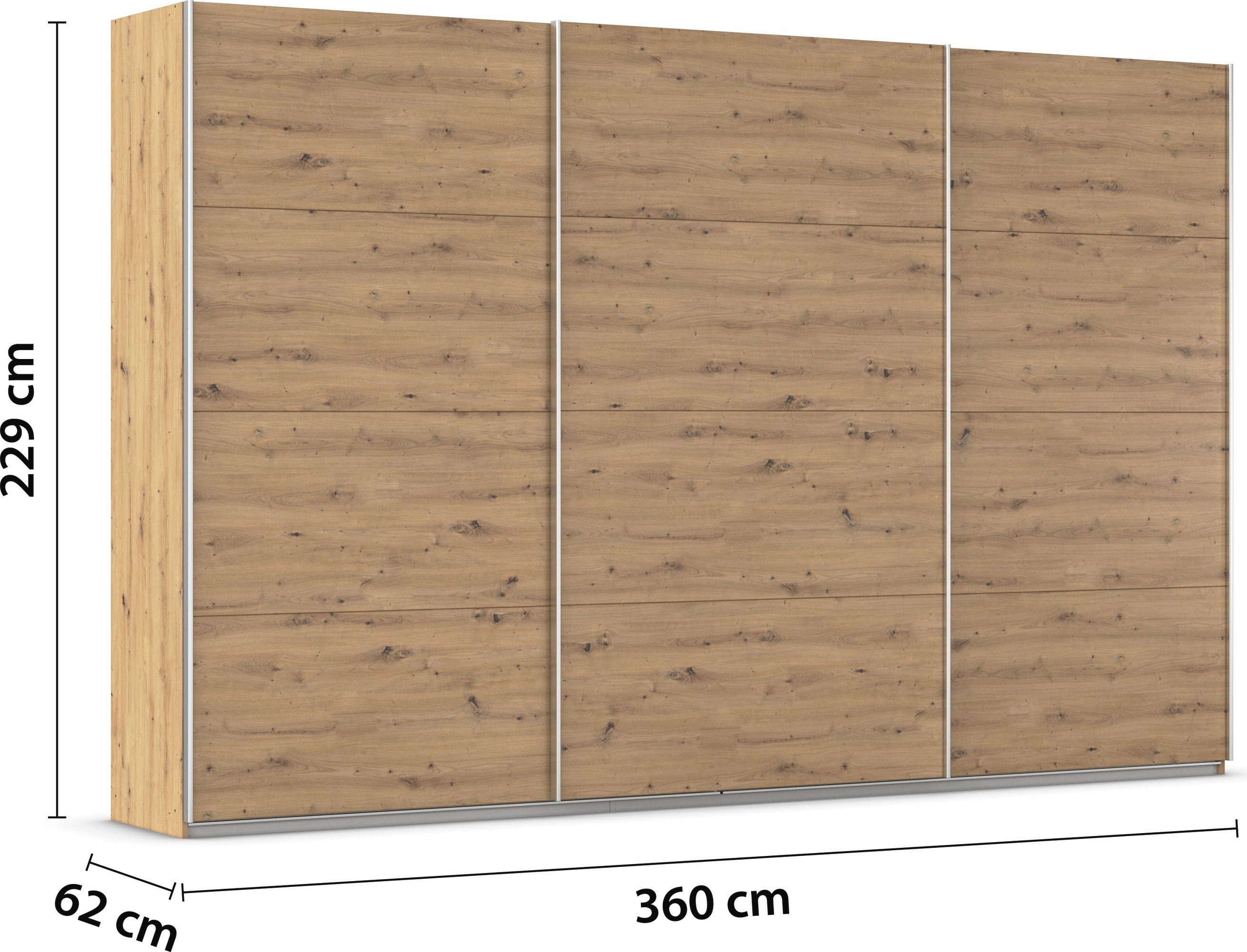 rauch Schuifdeurkast Kledingkast kast garderobe AGORDO met decor- of hoogglansfront doordachte binnenuitrusting, in 4 breedtes en 2 hoogtes made in germany