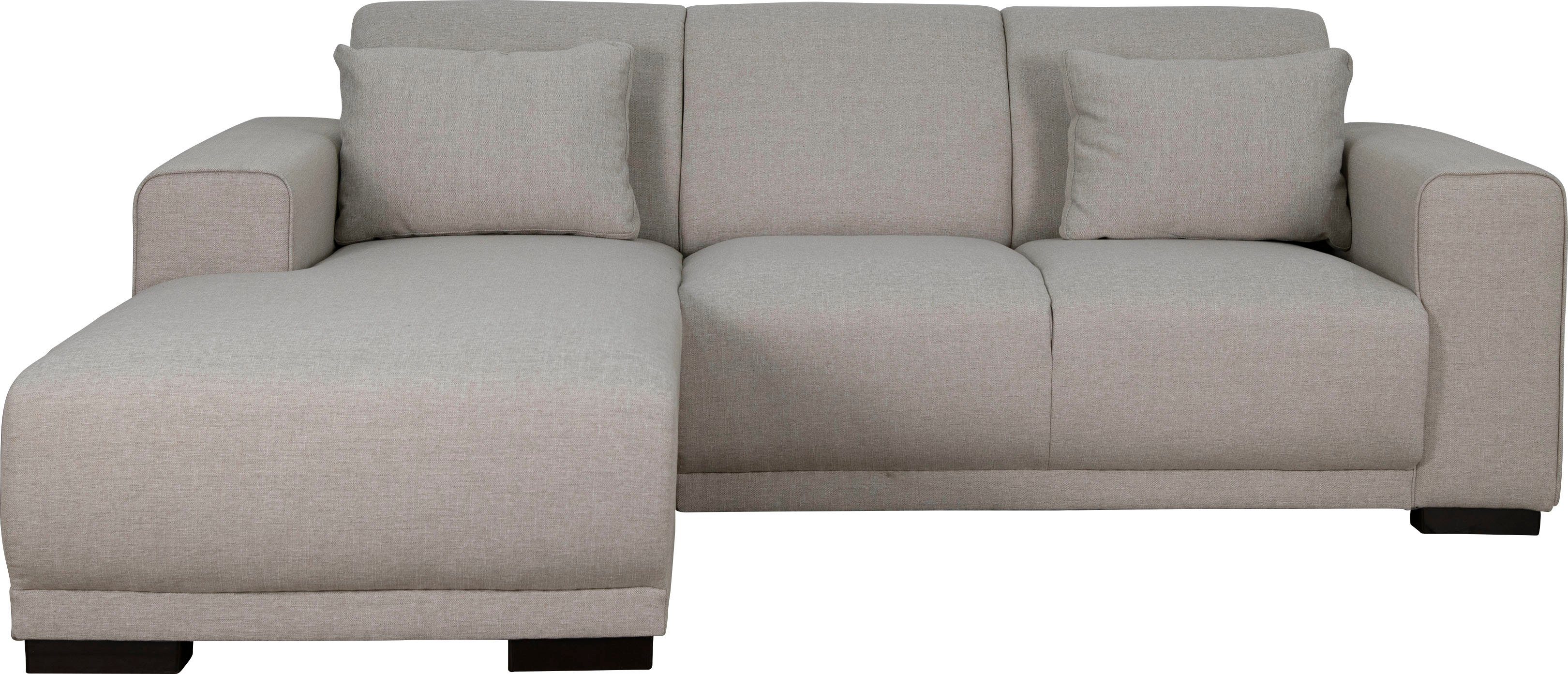 Home affaire Hoekbank BORNHOLM L-vorm met chaise longue, afmetingen B/D/H: 234/162/85 cm Recamiere links of rechts bestelbaar, golfvering, inclusief 2 kussens