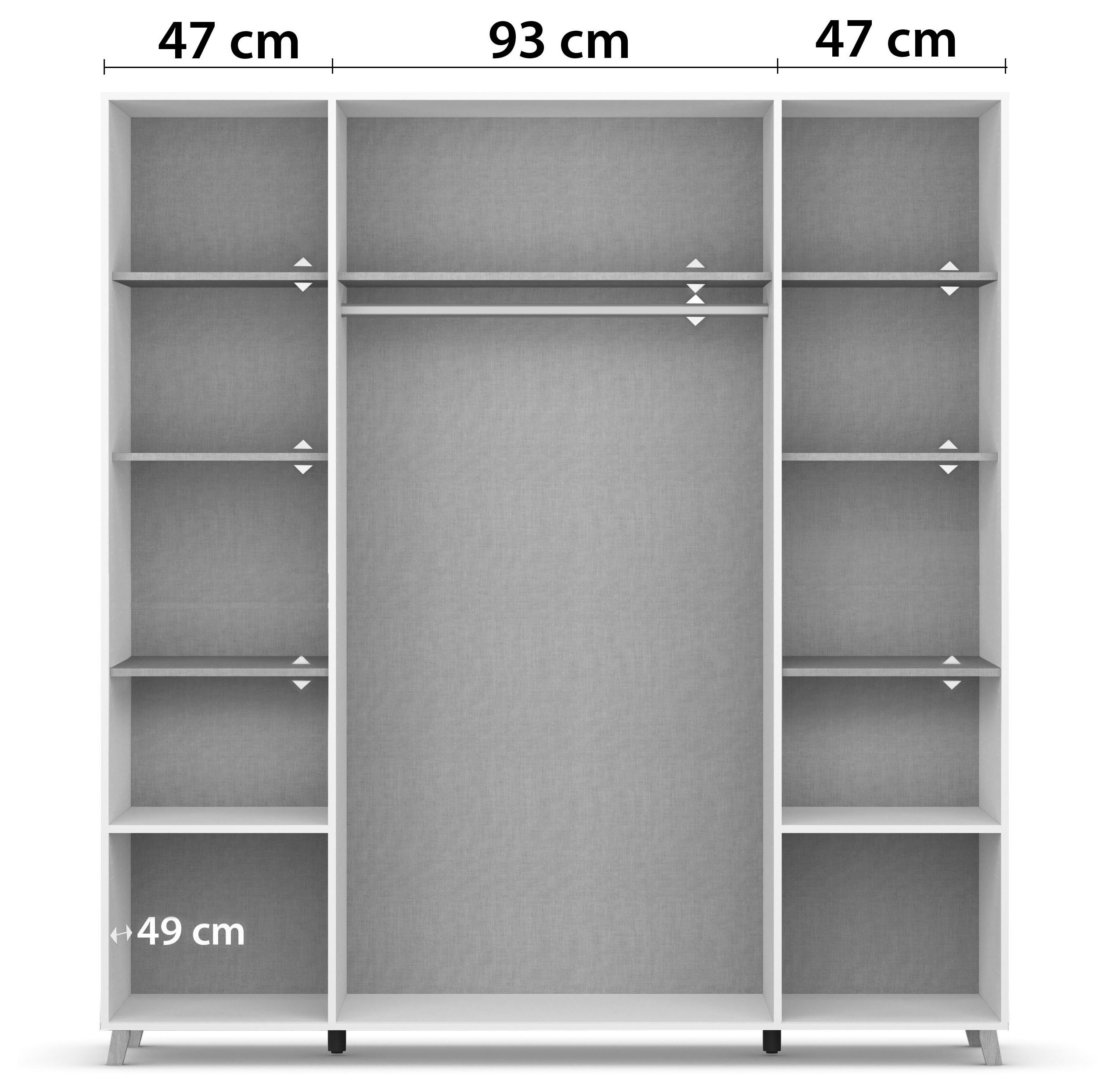 rauch Draaideurkast Kledingkast kast garderobe waskast SHINJO Grepen en voeten van massief hout met 2 lades MADE IN GERMANY