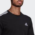 adidas performance t-shirt essentials 3-stripes zwart