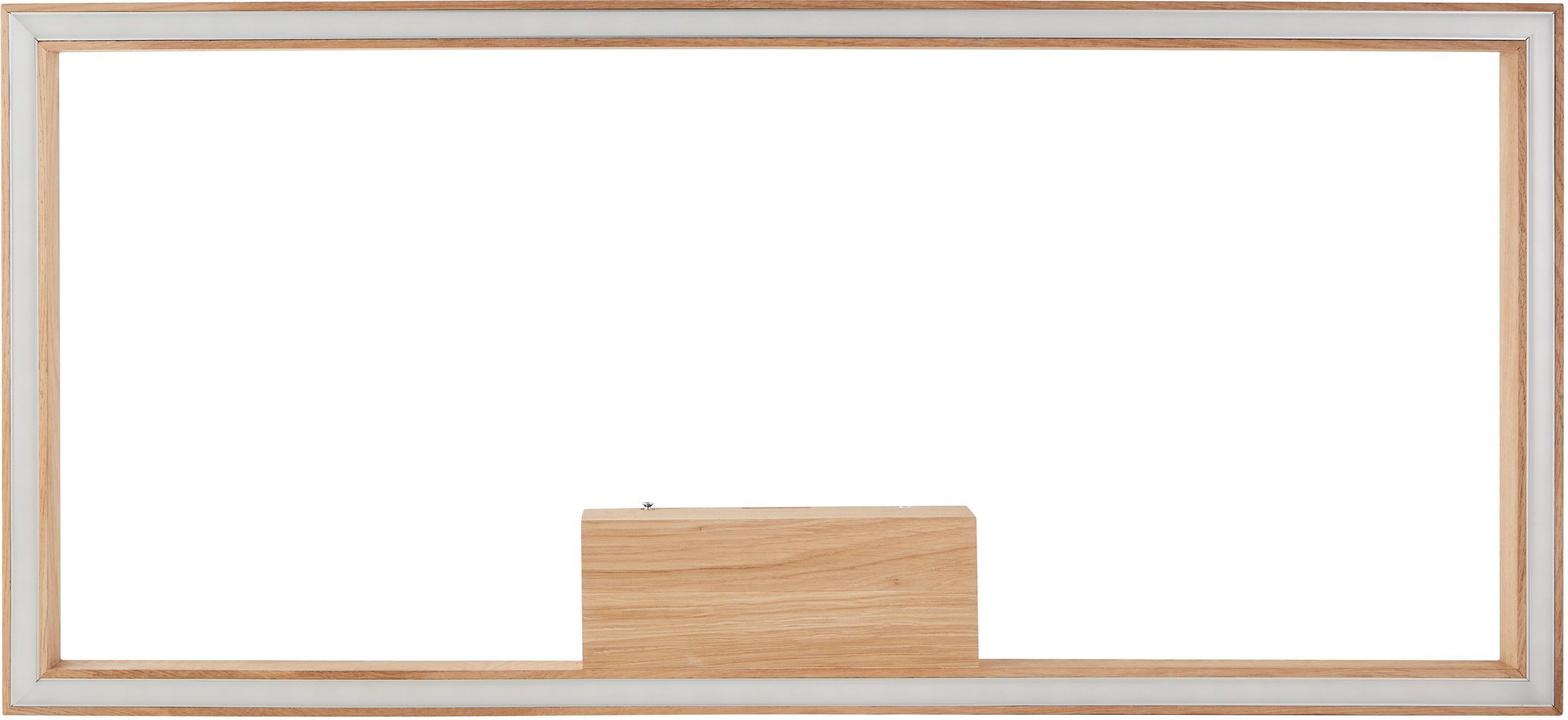 Brilliant Leuchten Led-plafondlamp Delgrosso 83 x 38 cm, 2600 lm, warmwit licht, hout/kunststof, geolied eiken (1 stuk)