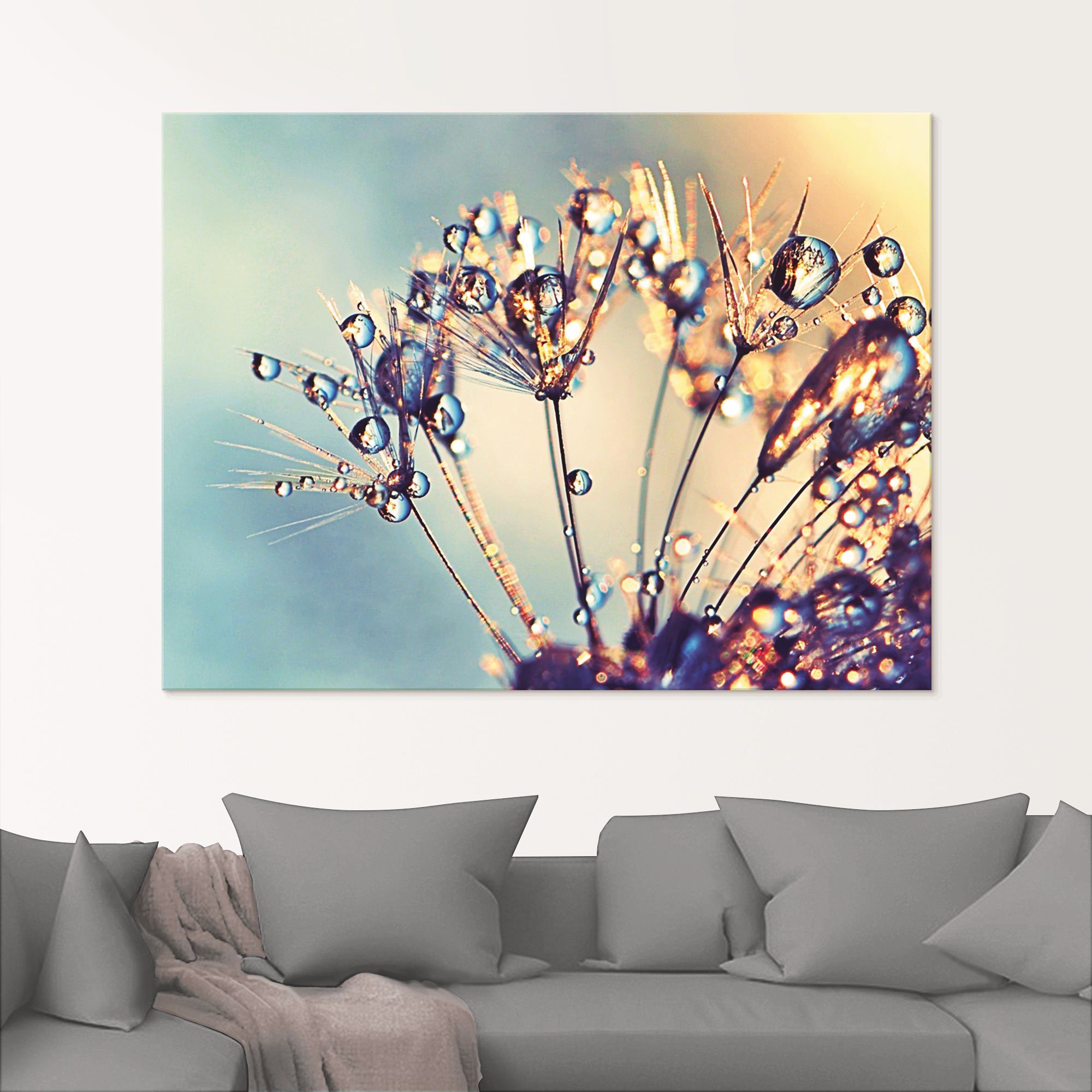 Artland Print op glas Pluizenbol glitter touw