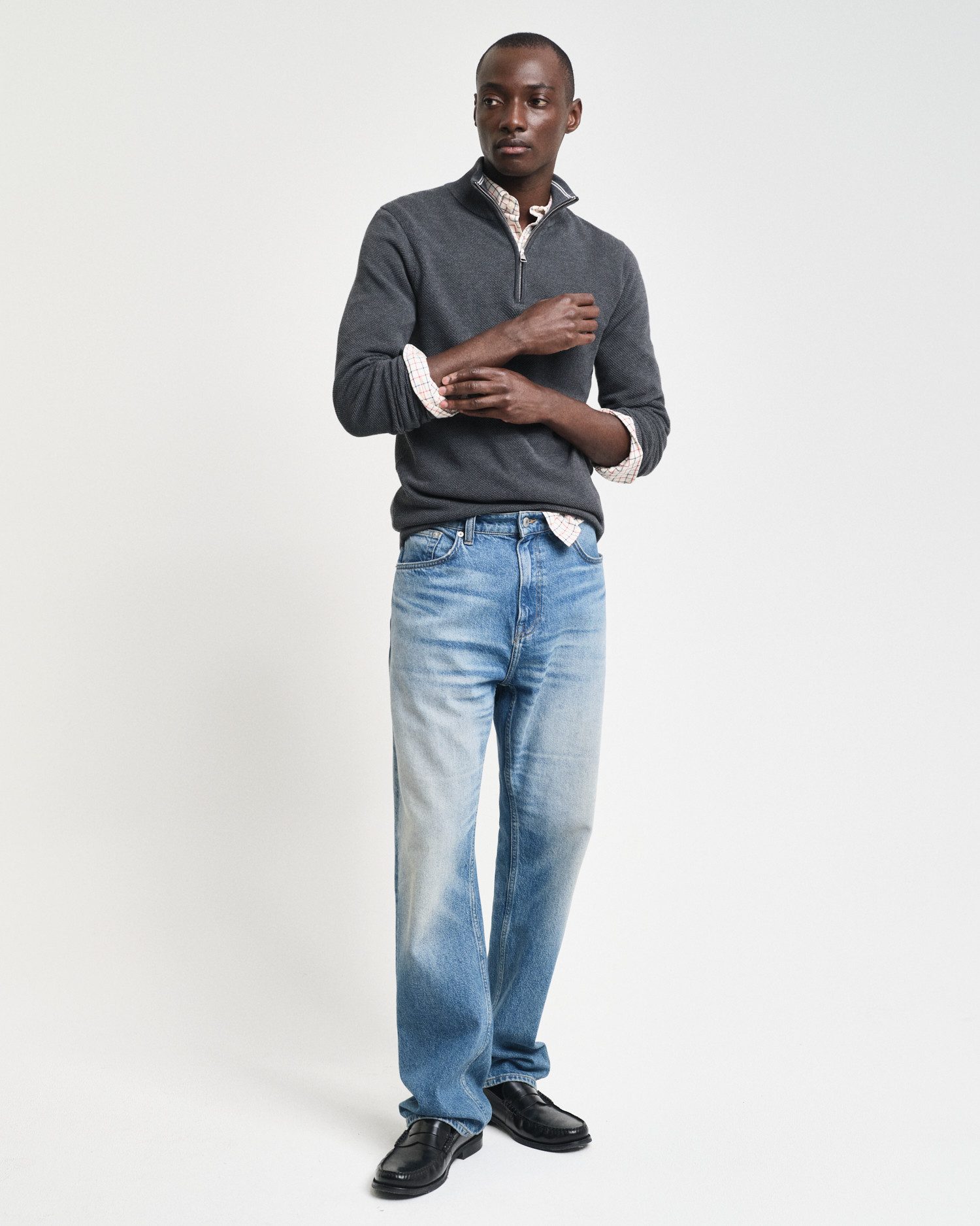 Gant Schipperstrui COTTON PIQUE HALF ZIP