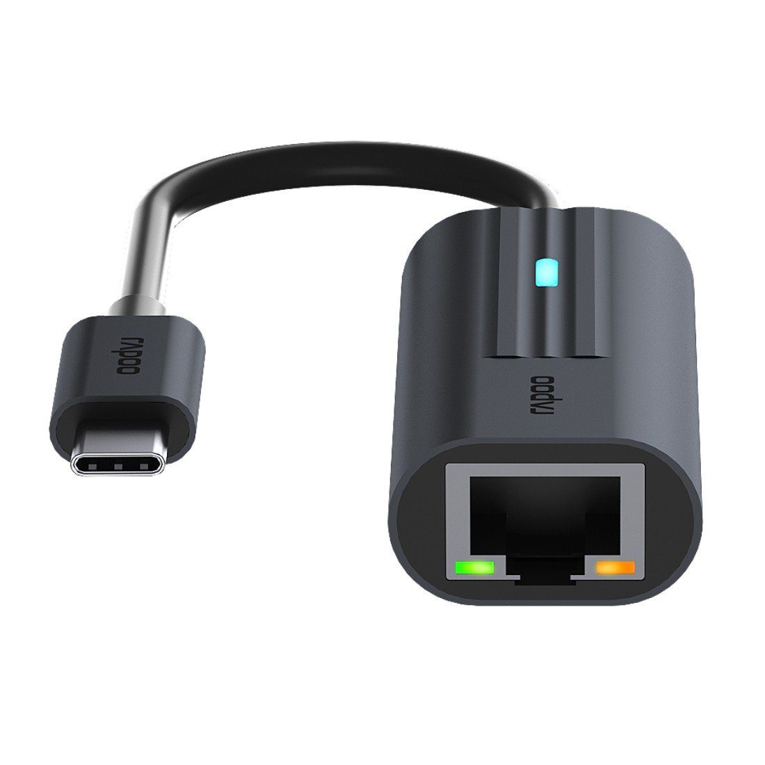 Rapoo USB-adapter UCA-1006 USB-C adapter, USB-C naar Gigabit LAN, grijs