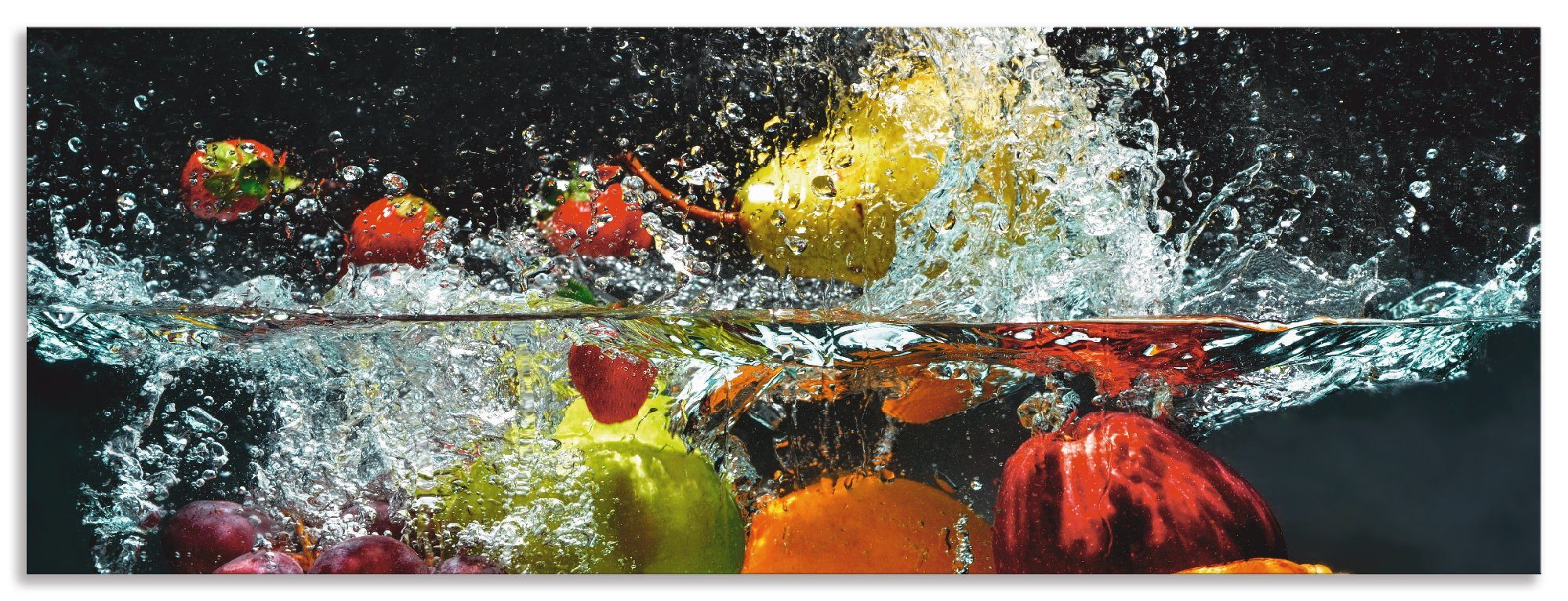 Artland Keukenwand Fruit in opspattend water Aluminium spatscherm met plakband, gemakkelijke montage keukenwanden multicolor