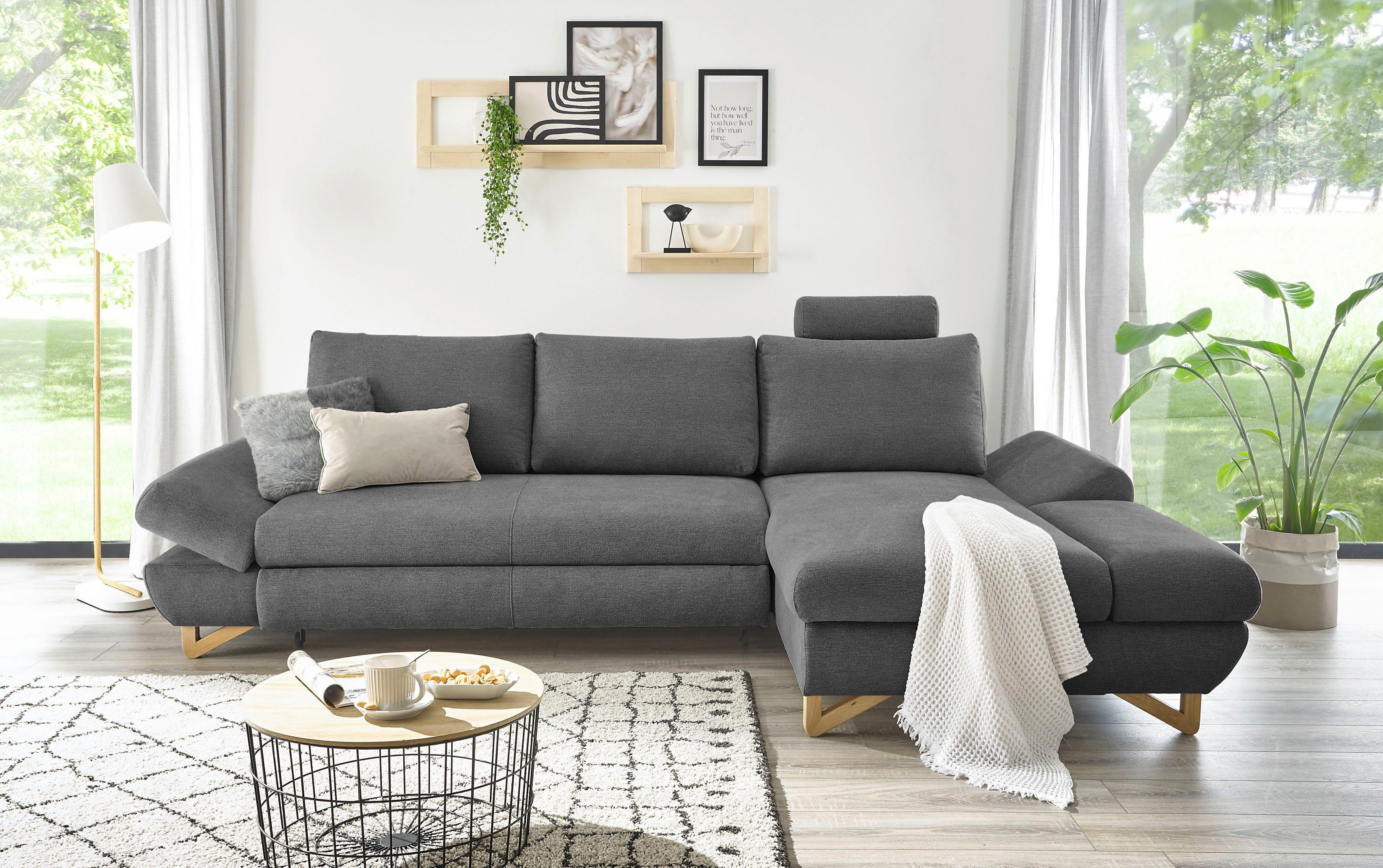 INOSIGN Slaapbank City/Giron comfortabele slaapbank (ligoppervlak 245 x 138 cm) en bedlade