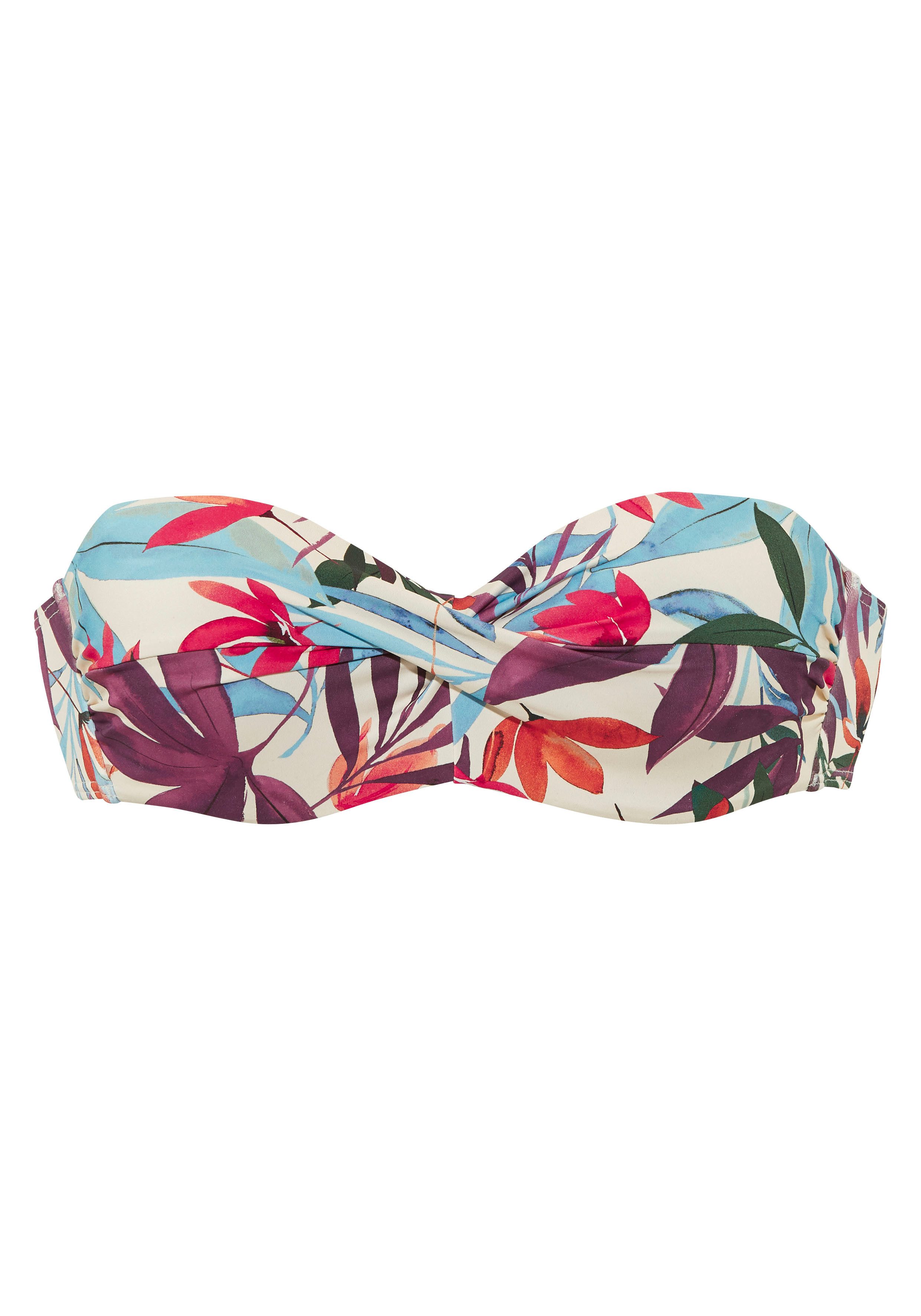 Lascana Beugelbandeau bikinitop Imani met zomerse bladerenprint