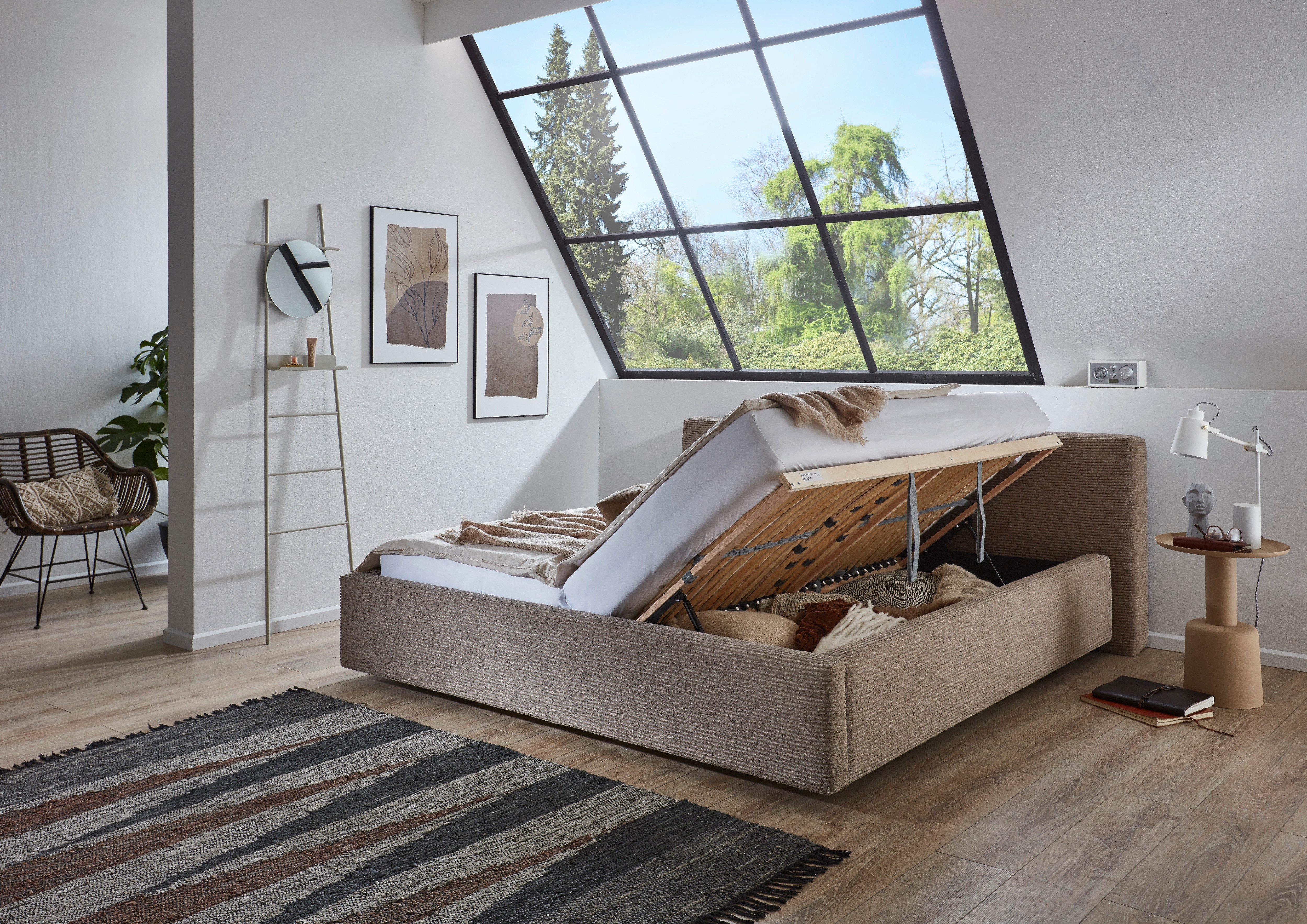 meise.möbel Gestoffeerd bed Cube optioneel met matras en bedlade