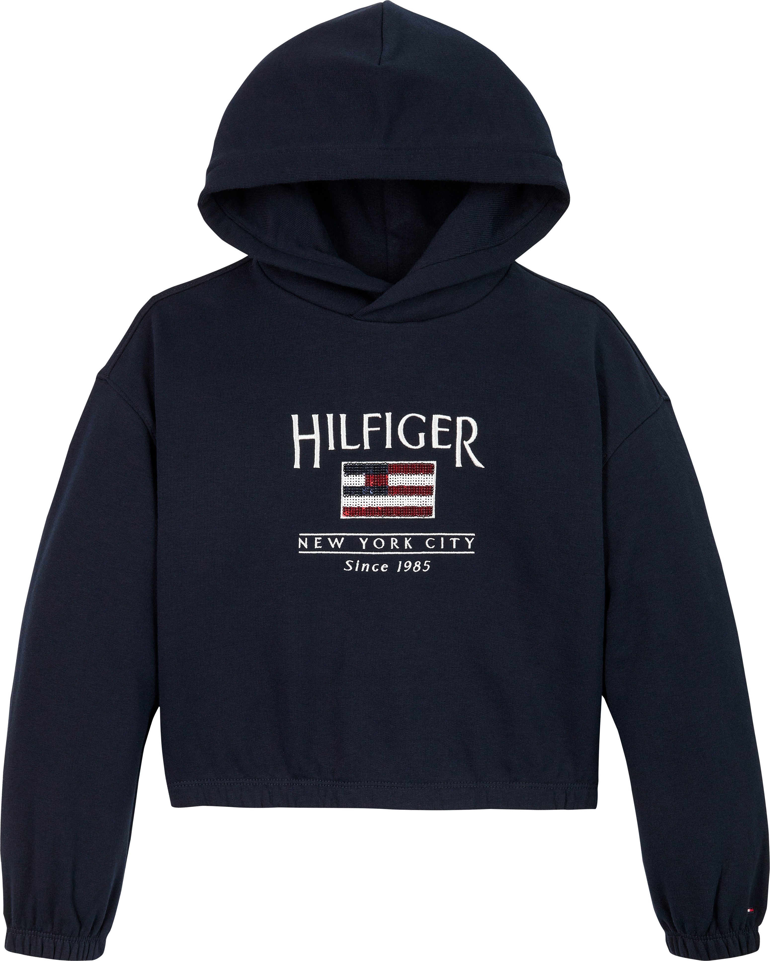 Tommy Hilfiger Hoodie HILFIGER SEQUIN FLAG HOODIE met pailletten, met logo-borduursels