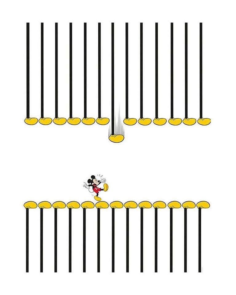 Komar Poster Mickey Mouse Footlines Hoogte: 50 cm