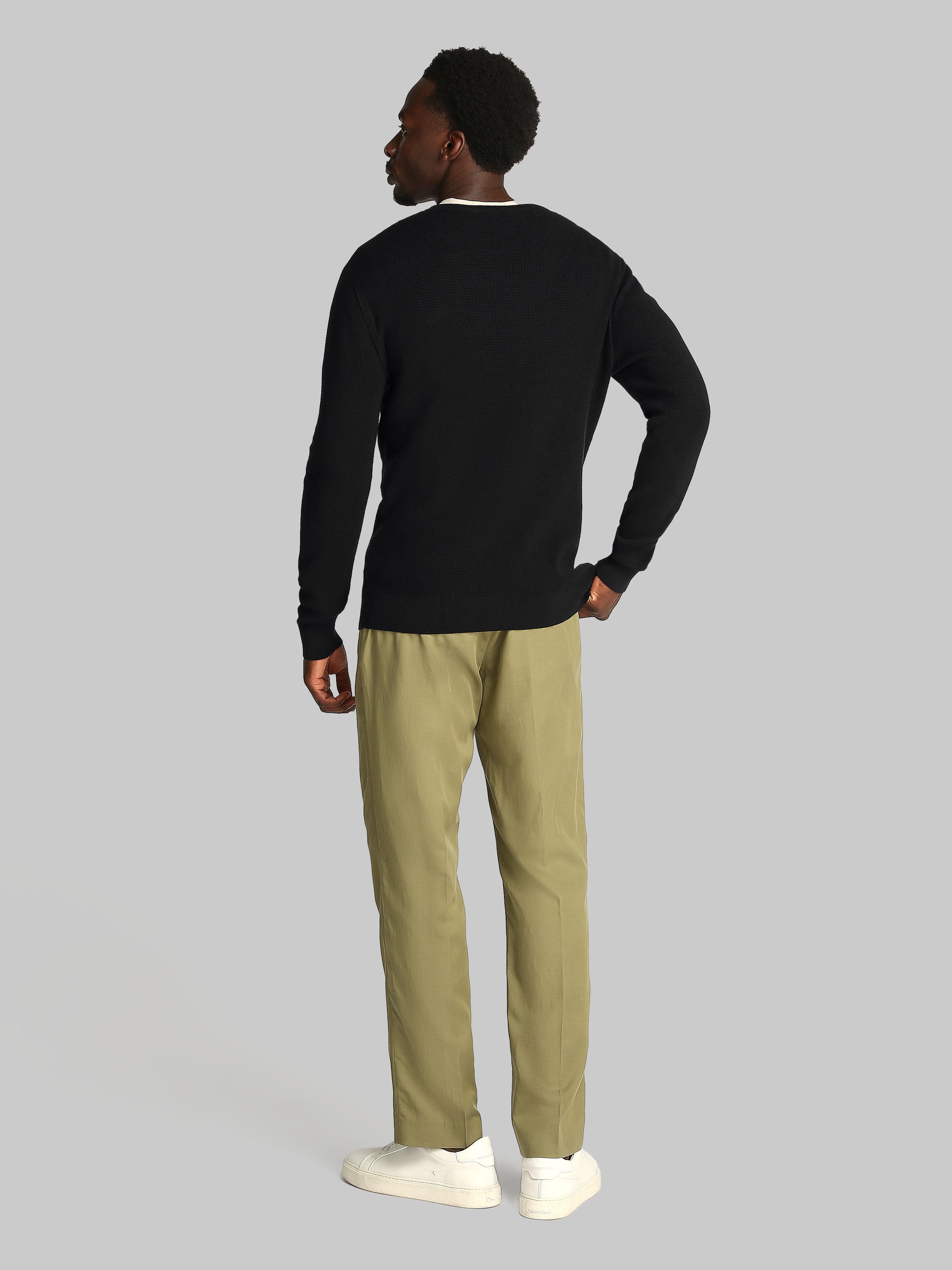 Calvin Klein Trui met ronde hals MICRO WAFFLE TEXTURE CN SWEATER