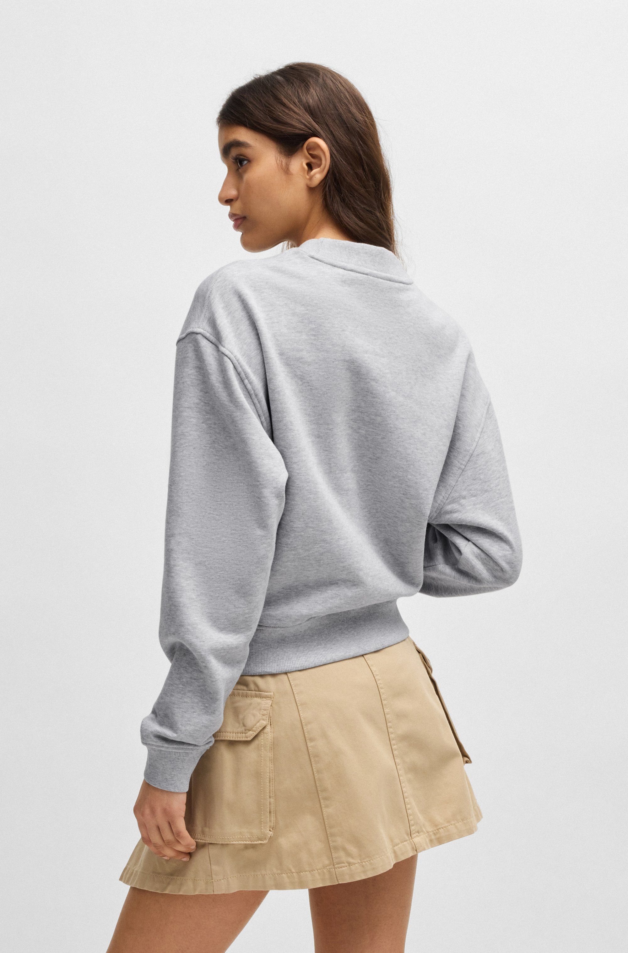 HUGO Blue Sweatshirt Delessa met opgestikt logo