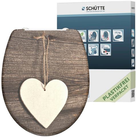 Schütte toiletzitting Wood Heart, mit Absenkautomatik