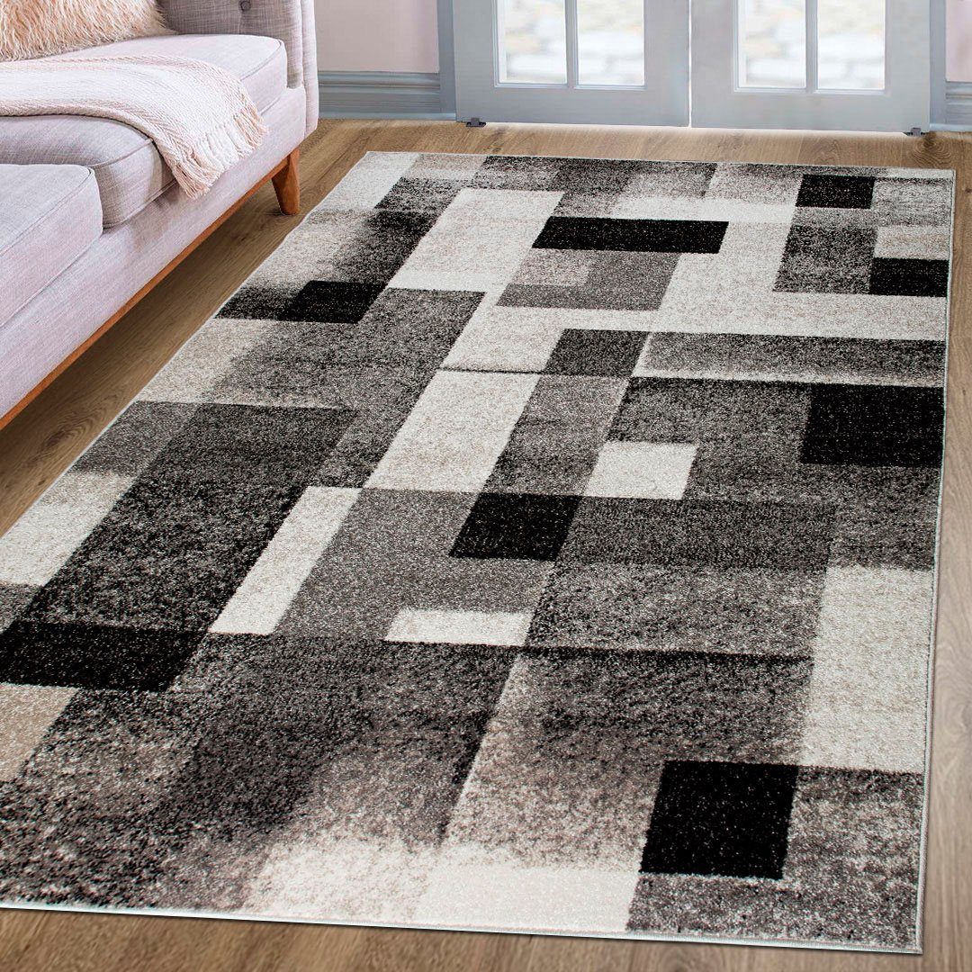 my home Vloerkleed Corine met bijzonder zachte pool, kortpolig, modern ruitontwerp, grafisch