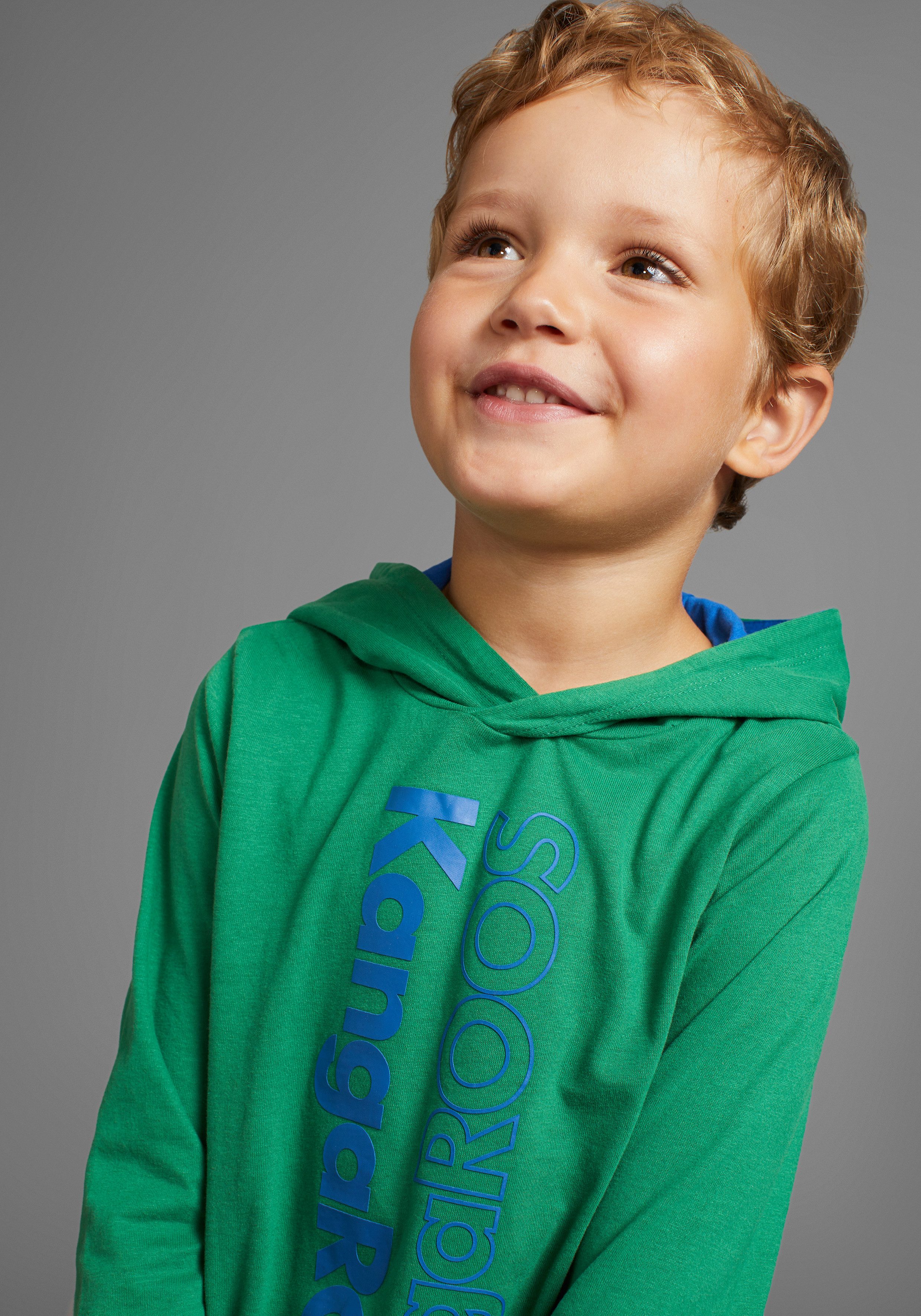 KangaROOS Capuchonshirt Kleine jongens Lange mouwen, basic pasvorm, bedrukt, van 100% katoen