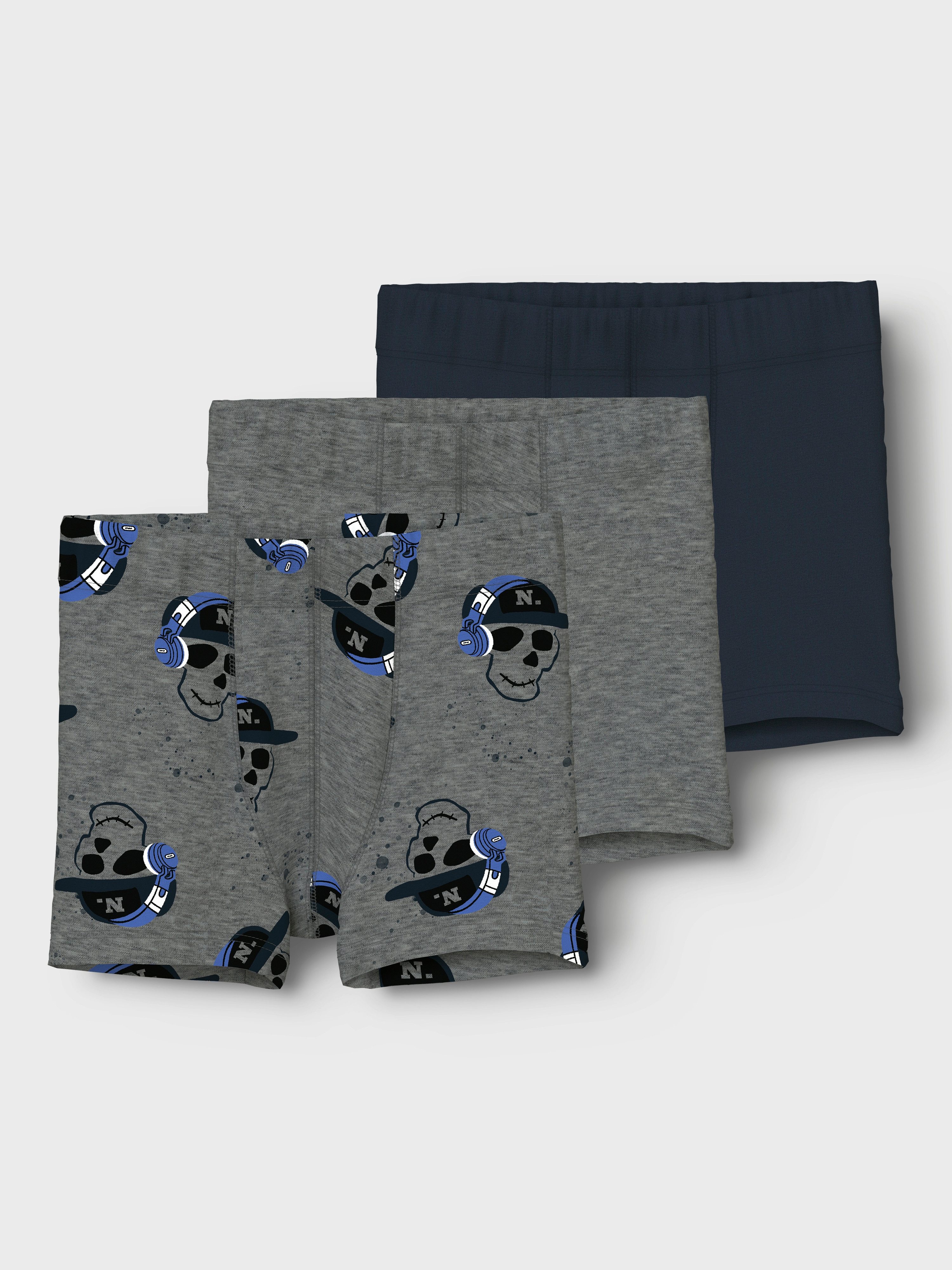 Name It Trunk NMMTIGHTS 3P DARK GREY MEL SKULL NOOS (set, 3 stuks)