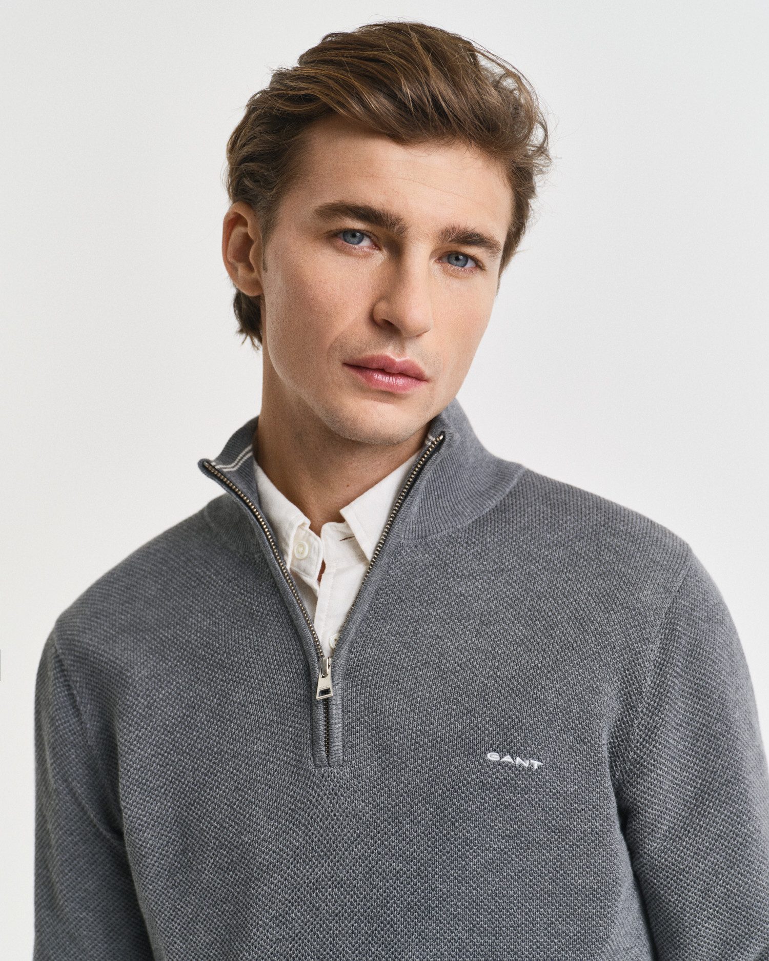 Gant Schipperstrui COTTON PIQUE HALF ZIP
