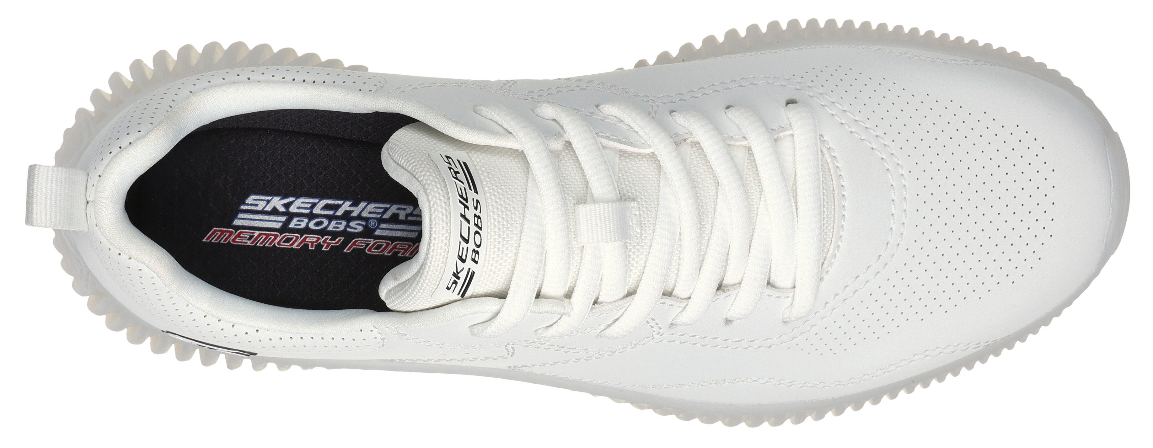Skechers Sneakers BOBS GEO-HOW DEBONAIR vrijetijdsschoen, lage schoen, veterschoen in monochrome look