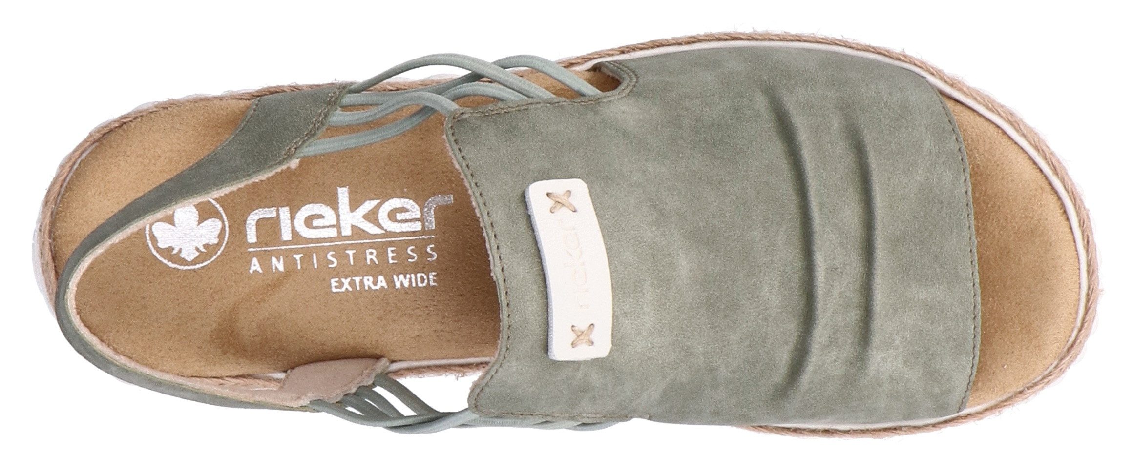 Rieker Plateausandalen , wedge sandaal, zomerschoen met jute rand aan de loopzool