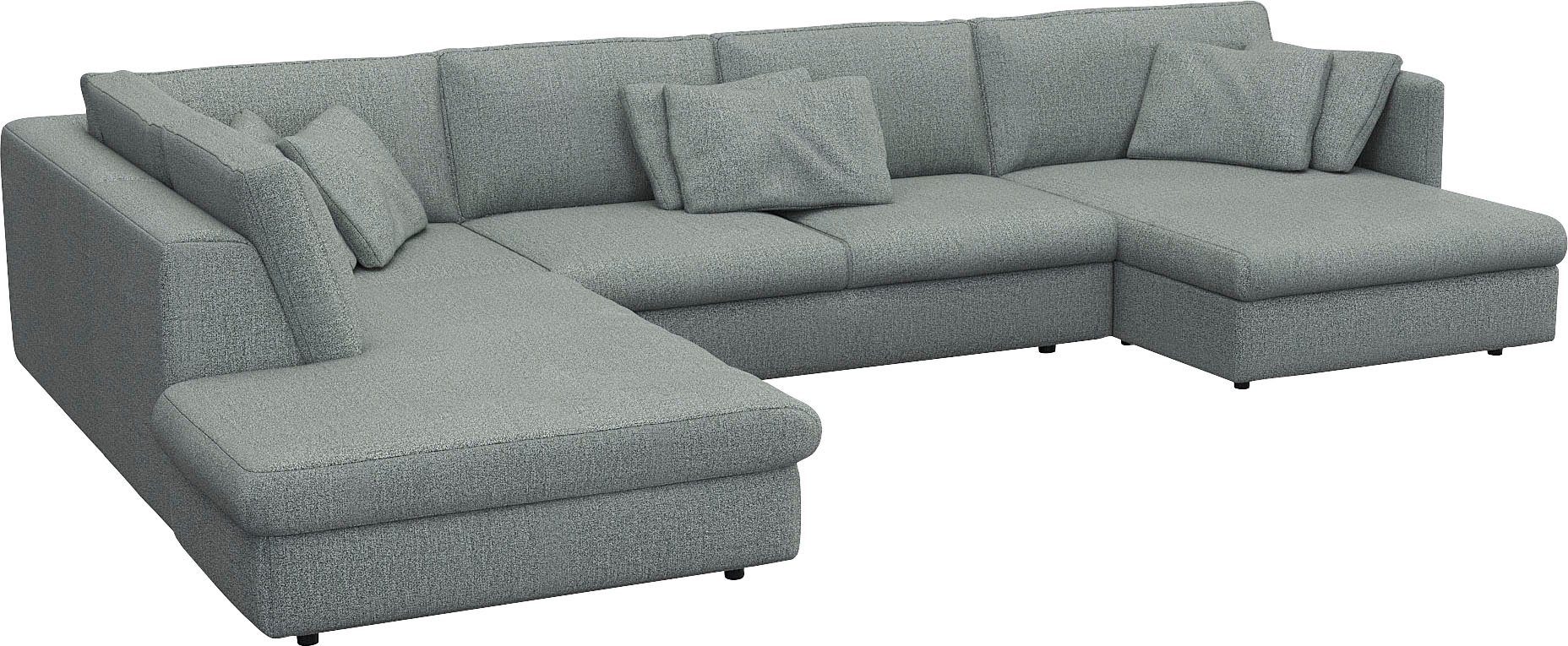 FLEXLUX Zithoek Lovane, U-vorm, comfortabel en comfortabel Zacht en zeer comfortabel, grote zitdiepte op koudschuim, inclusief sierkussen
