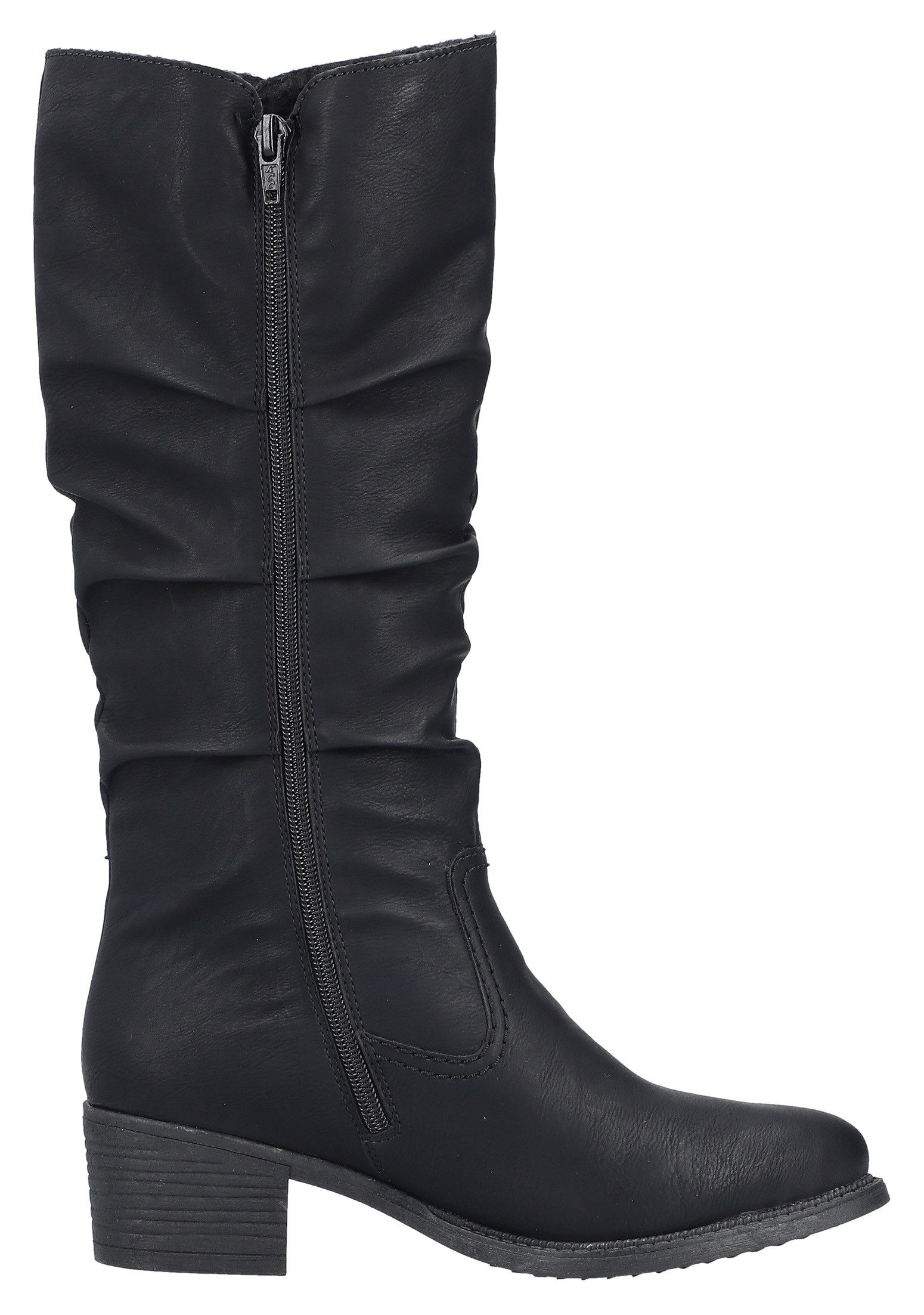 Rieker Winterlaarzen , lange laarzen, blokhak, binnenrits, slouchy schacht