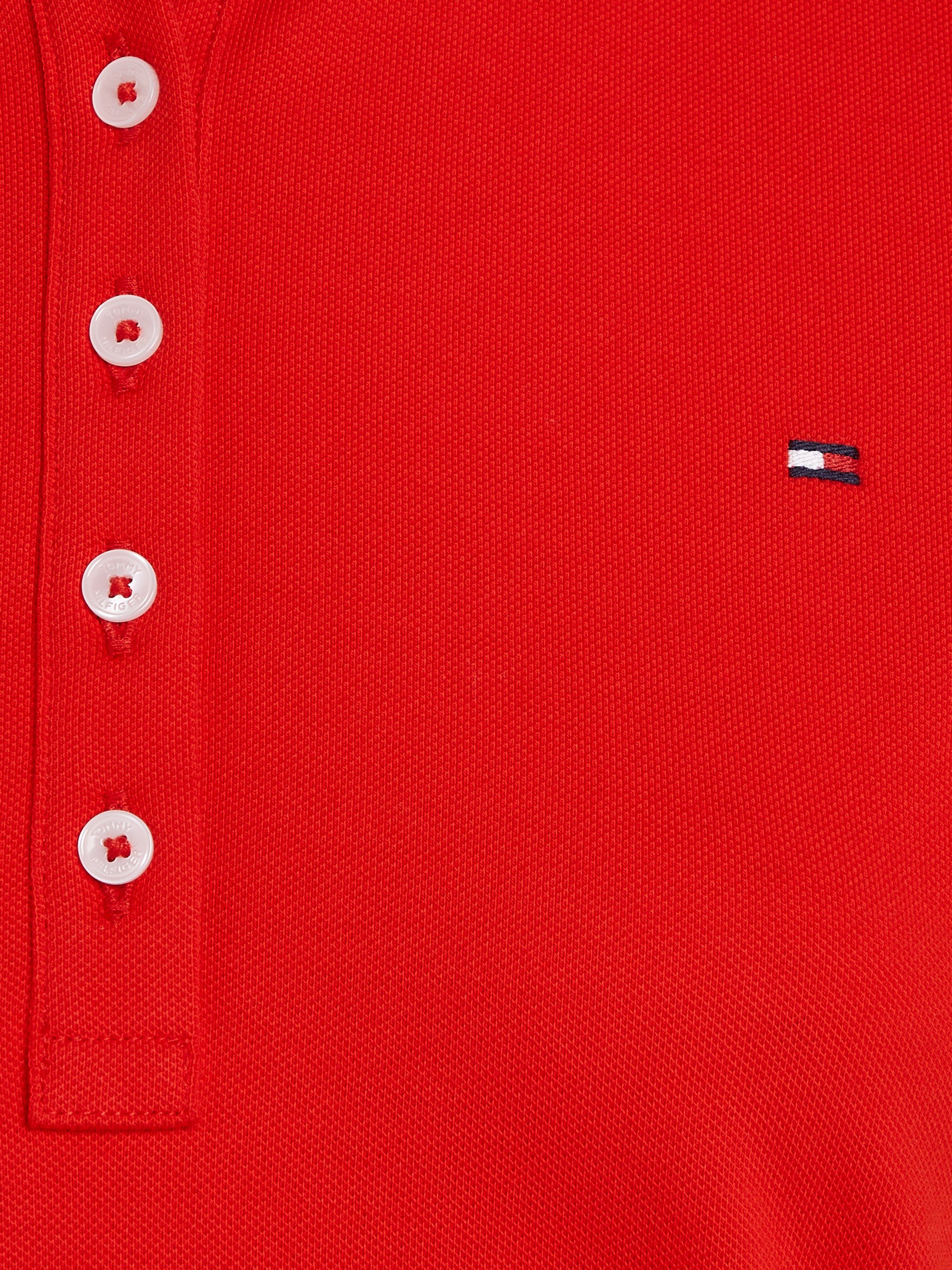 Tommy Hilfiger Poloshirt SLIM GLOBAL STRIPE POLO SS Polokraag met contrasterende strepen, kleine knoopsluiting (Global Serie TH VROUWEN)