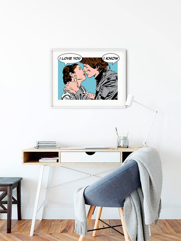 Komar Wanddecoratie Star Wars Classic stripverhaal aandeel Leia Han Wanddecoratie voor de kinderkamer - zonder lijst (1 stuk)
