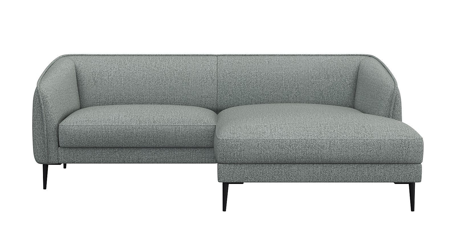 FLEXLUX Hoekbank Belle designbank, comfortabel door koudschuim in de zitting, L-vorm blauw, hoekbanken, 218 cm