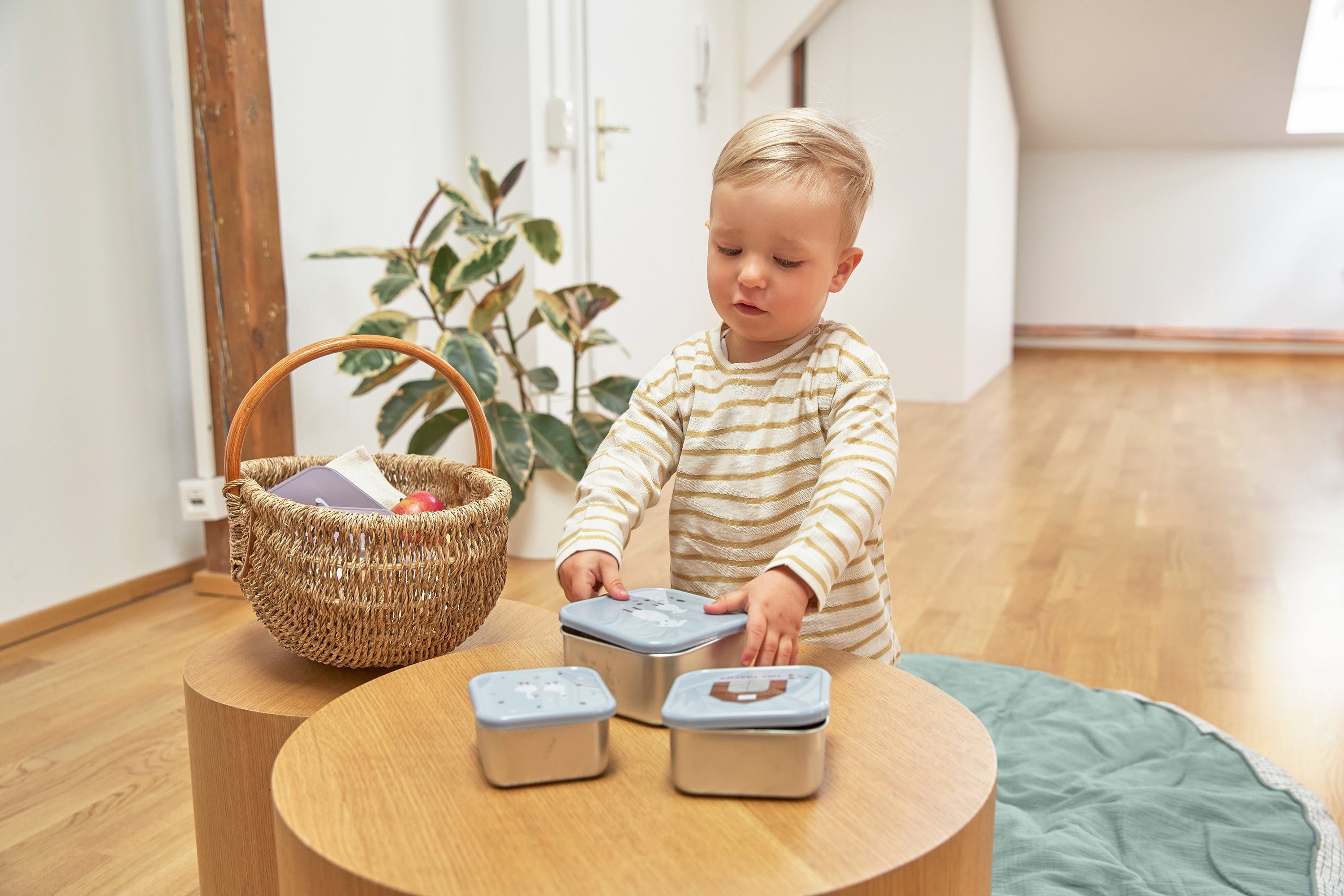 Lässig Lunchbox Tiny Farmer, Blue (3-delig)