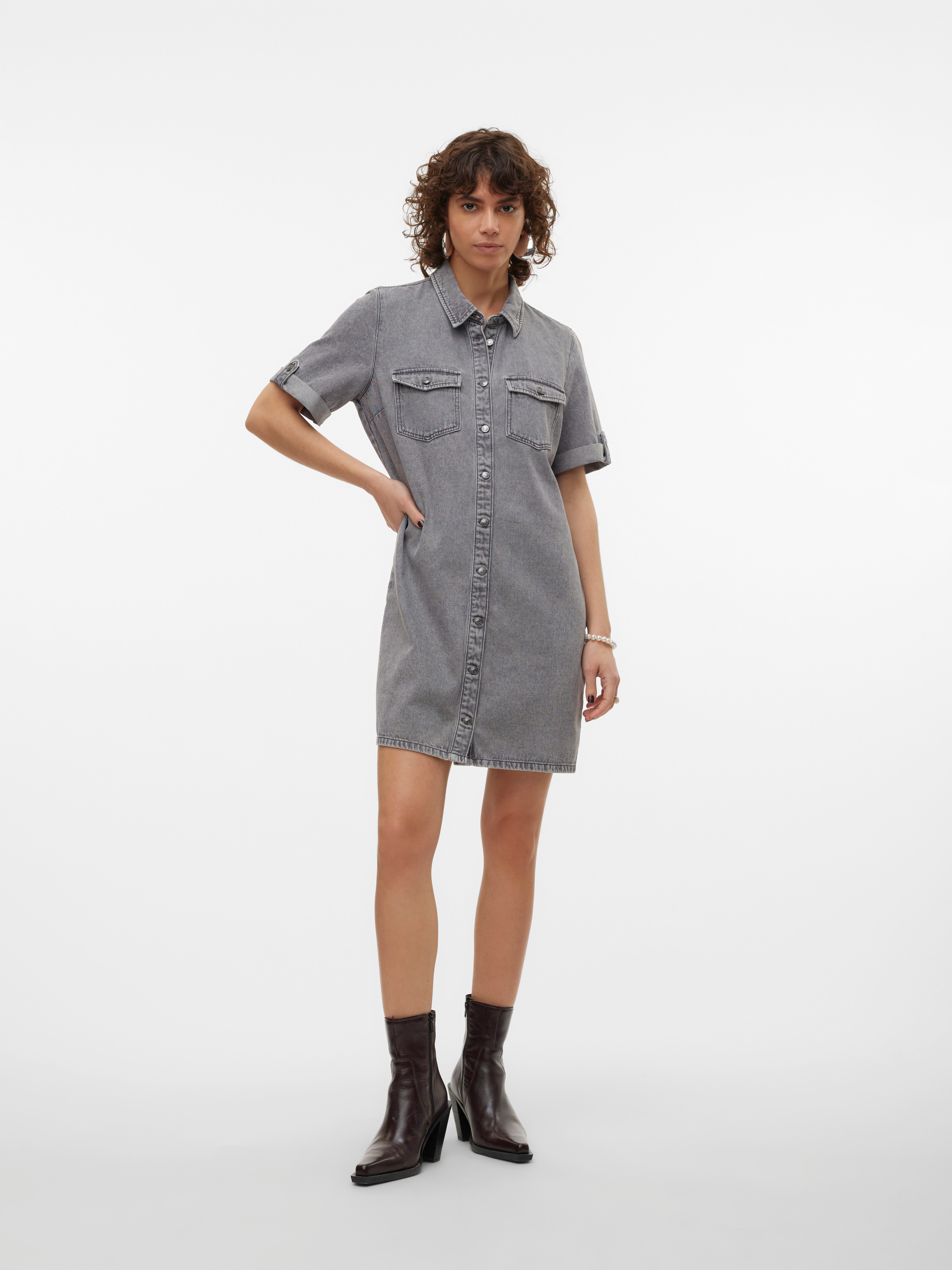 Vero Moda Jeans jurk VMJENNIE SS SHORT DENIM DRESS NOOS