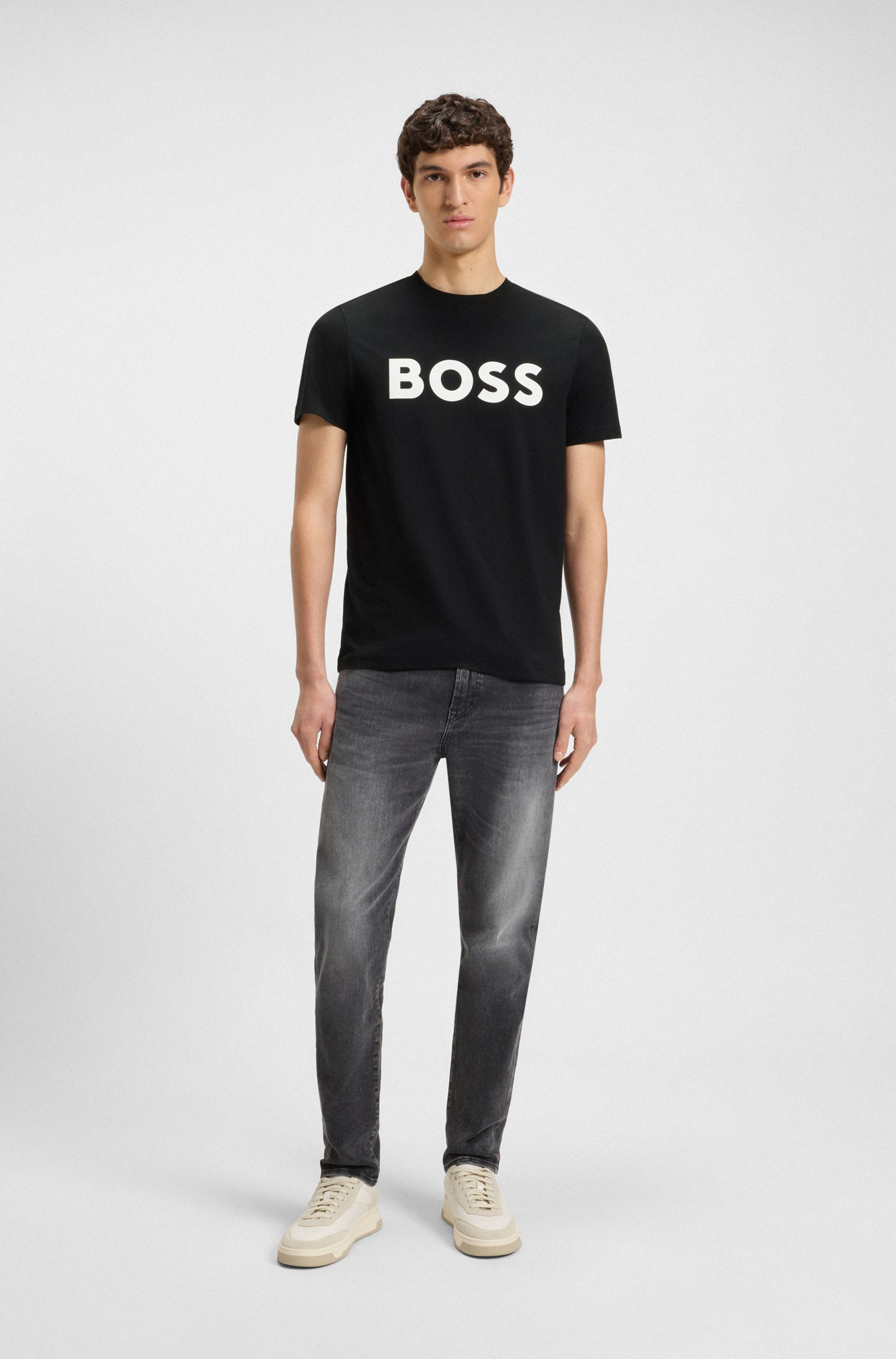 Boss Orange T-shirt Thinking met logoprint (1-delig)