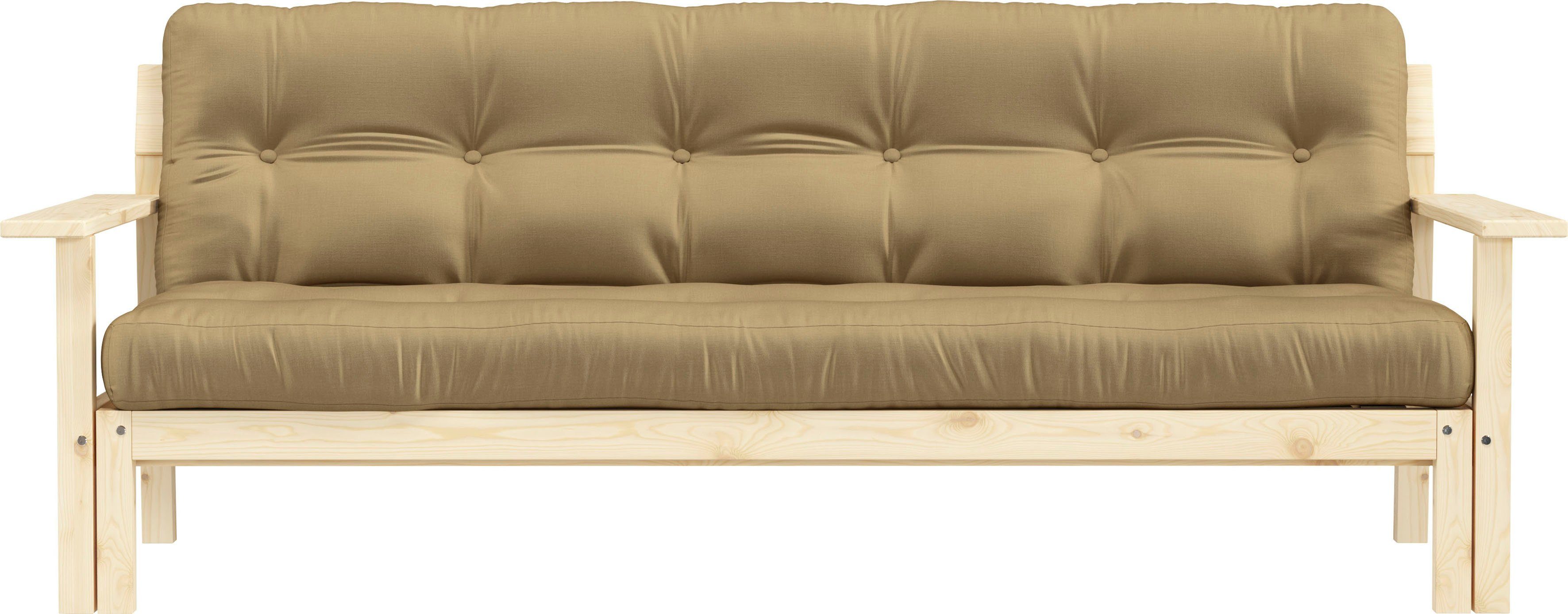 Karup Slaapbank Unwind Met houtstructuur, incl. futonmatras, ligoppervlak 130x190 cm bruin, slaapbanken