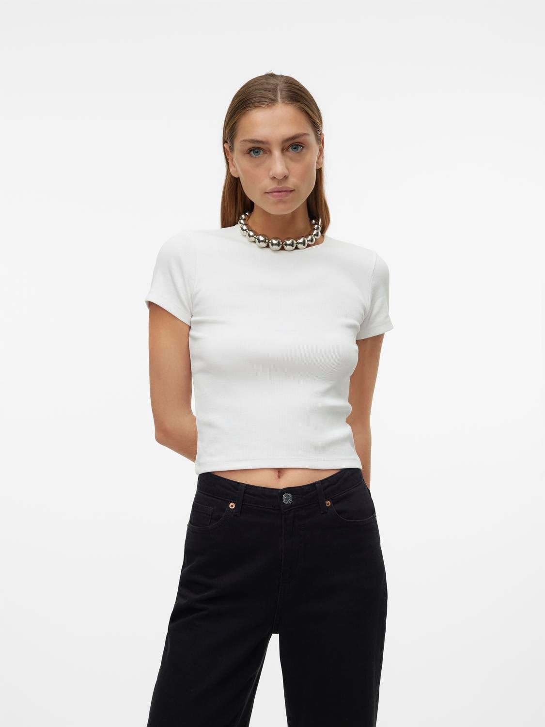 Vero Moda Shirt met ronde hals VMCHLOE SS SHORT TOP JRS NOOS