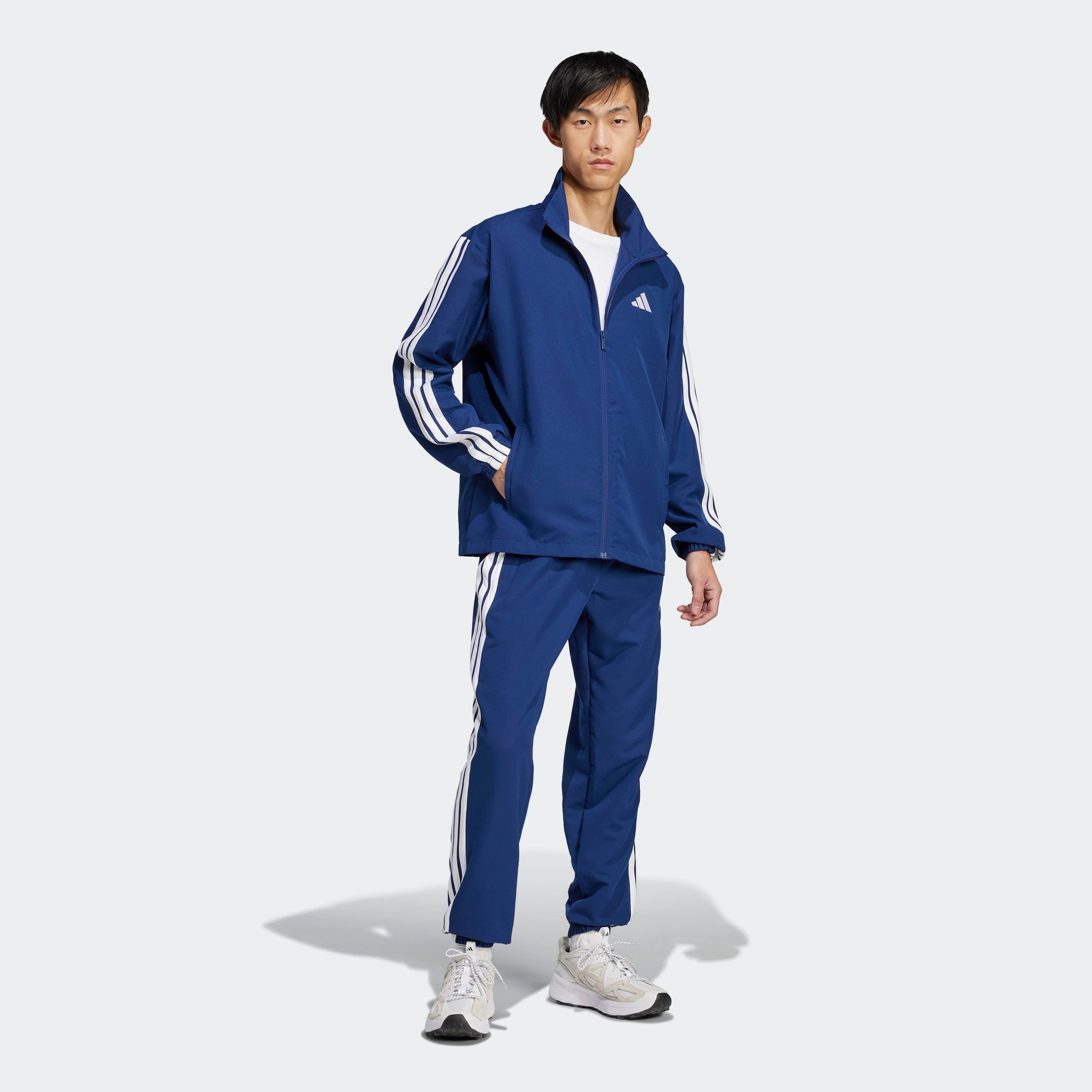 adidas Sportswear Trainingspak M 3S WV TT TS drie-strepen geweven trainingspak (2-delig)