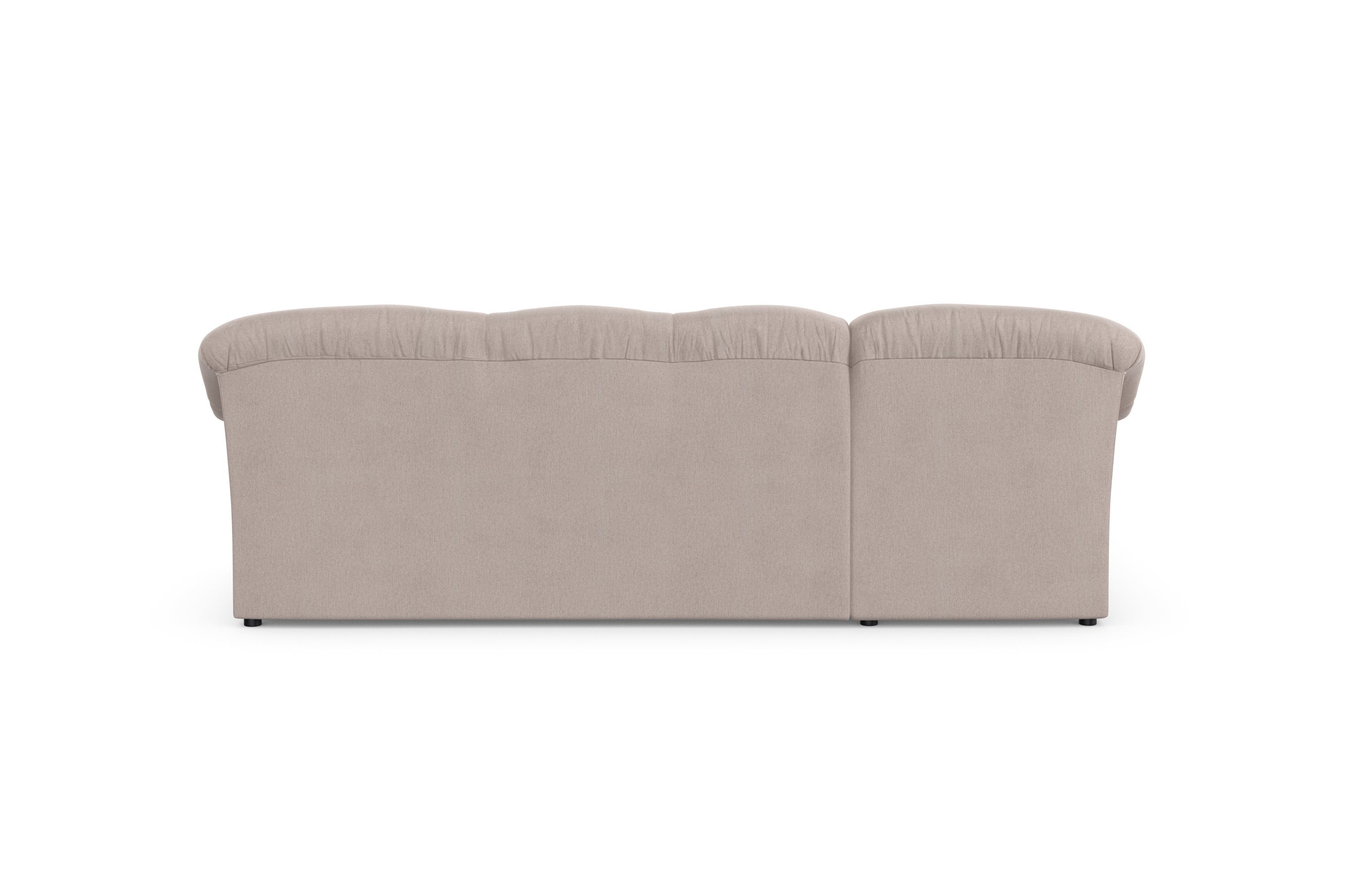 DOMO collection Hoekbank Pegnitz, elegante rugstepping, compacte afmetingen 238/141cm, L-vorm