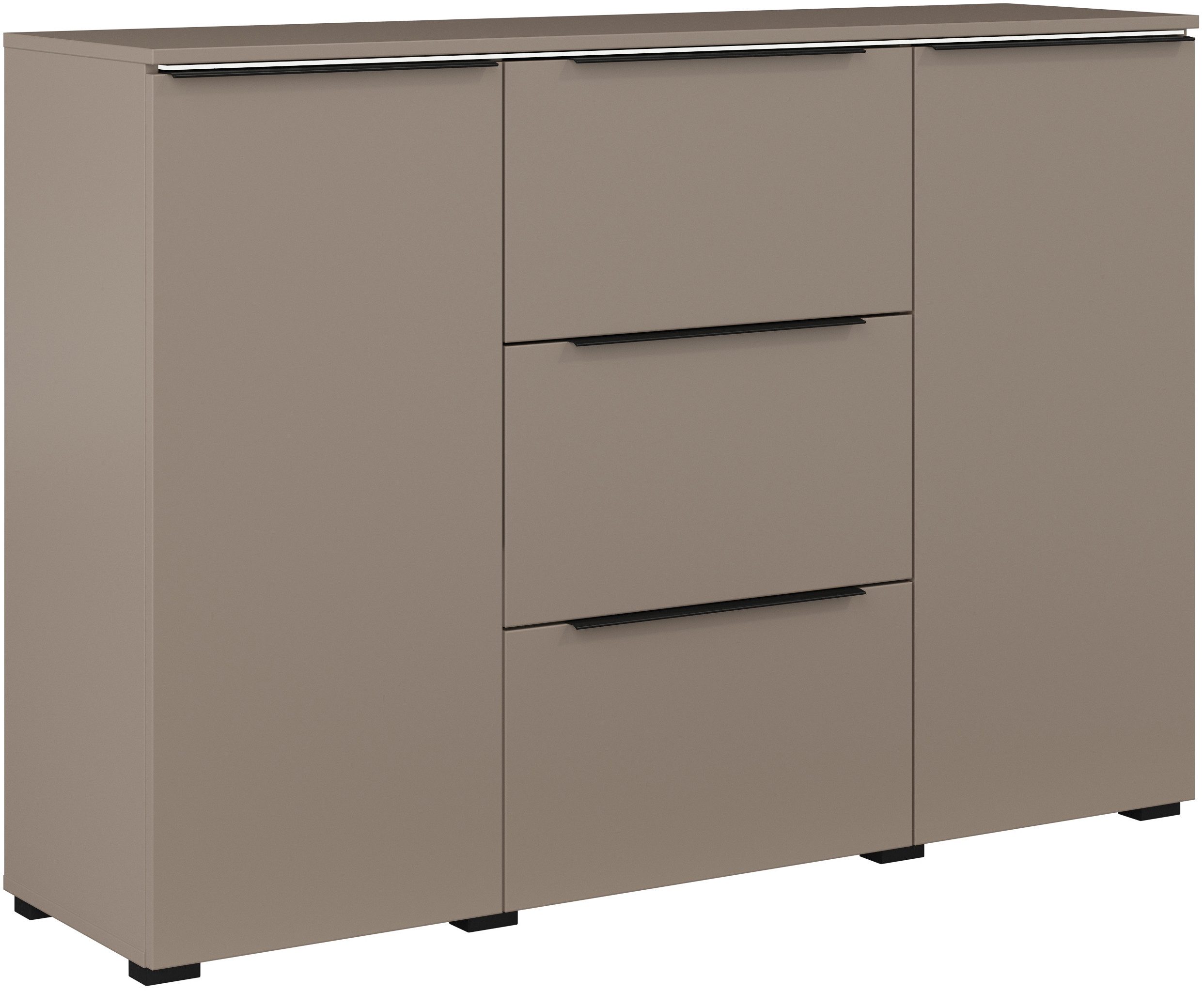 INOSIGN Dressoir Tana, breedte 132 cm, moderne commode 3 SK, 2 deuren Ladekast, sidetable met veel bergruimte, planken verstelbaar