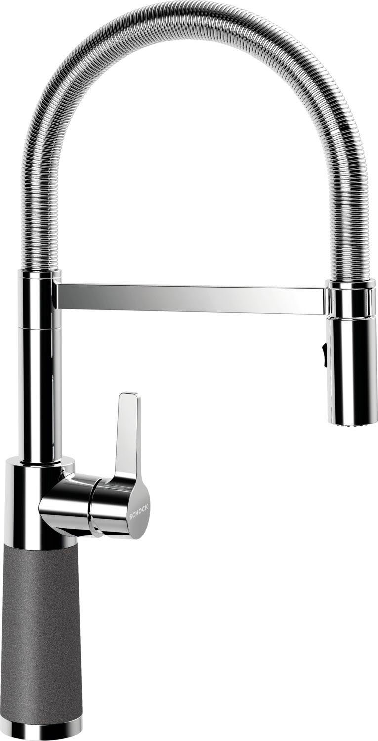 Schock Keukenkraan SC-550 Feestuitloop, straal-douche, terugstroombegrenzer, draaibereik 150° keukenkranen grijs