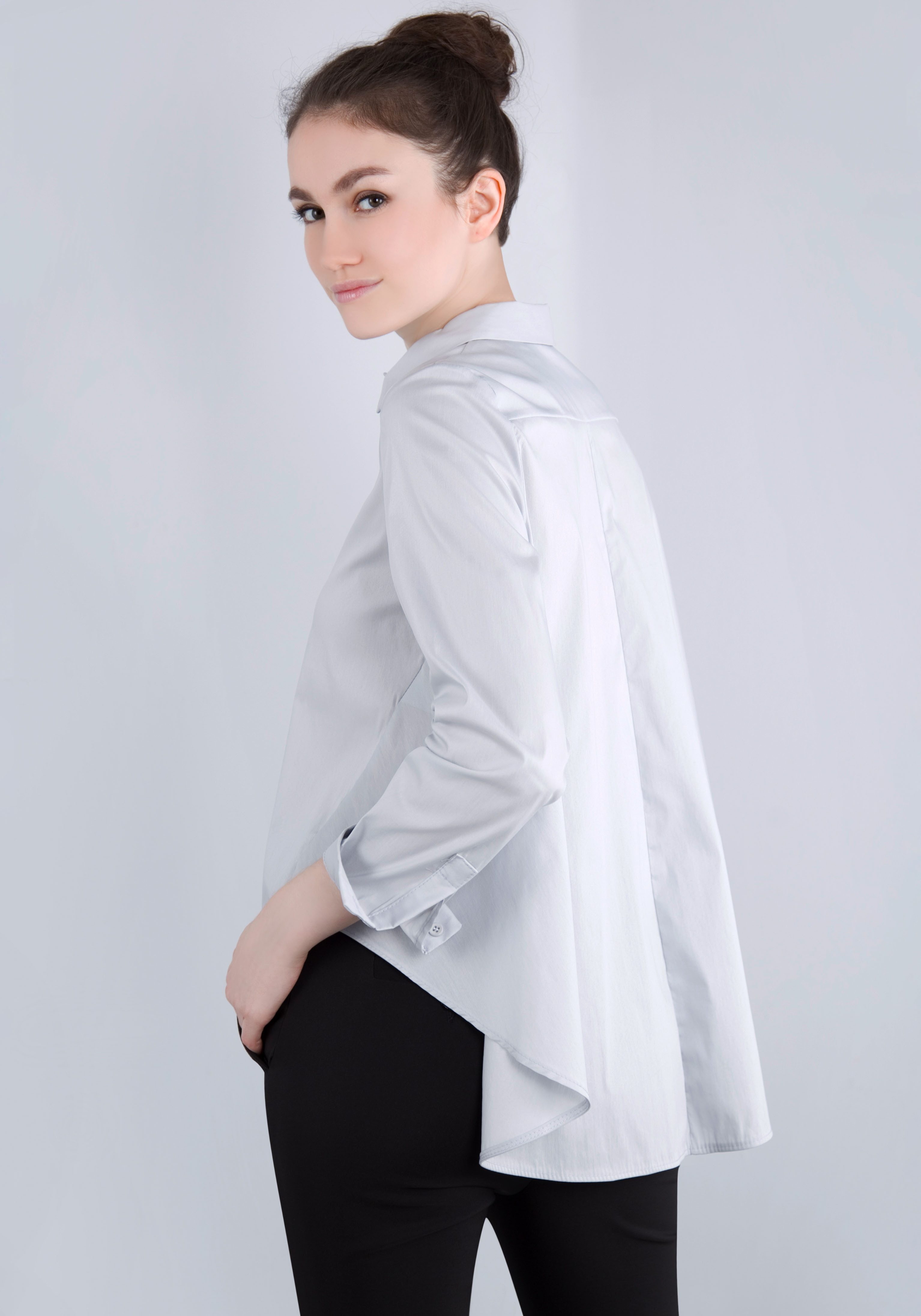 IMPERIAL Klassieke blouse IMP-C ED4BBE klokkend model met boogzoom