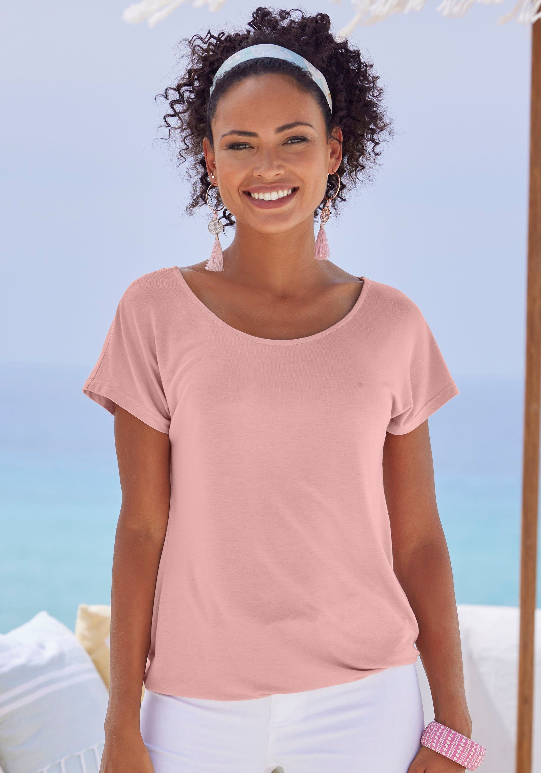 Vivance Shirt met korte mouwen Met haakwerk aan de achterkant (Set van 2)