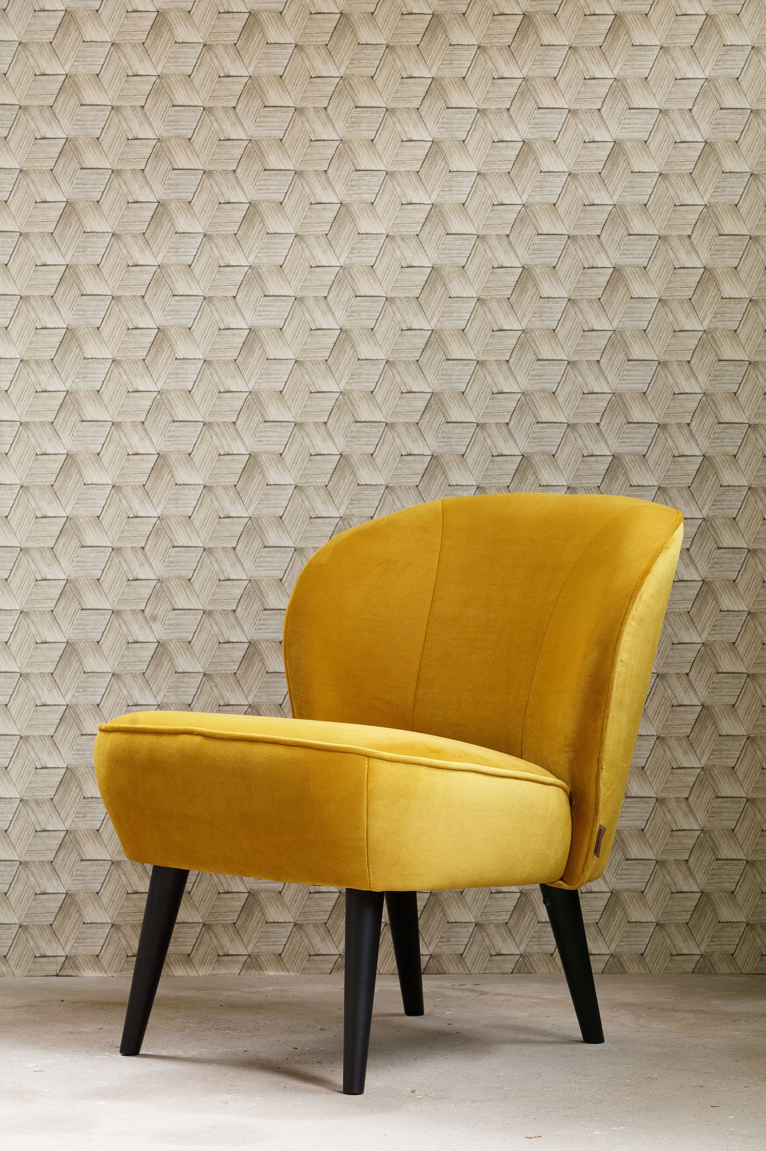 WOOOD Fauteuil Sara zacht gepolsterd, 4-poots frame, h 71 cm x b 59 cm